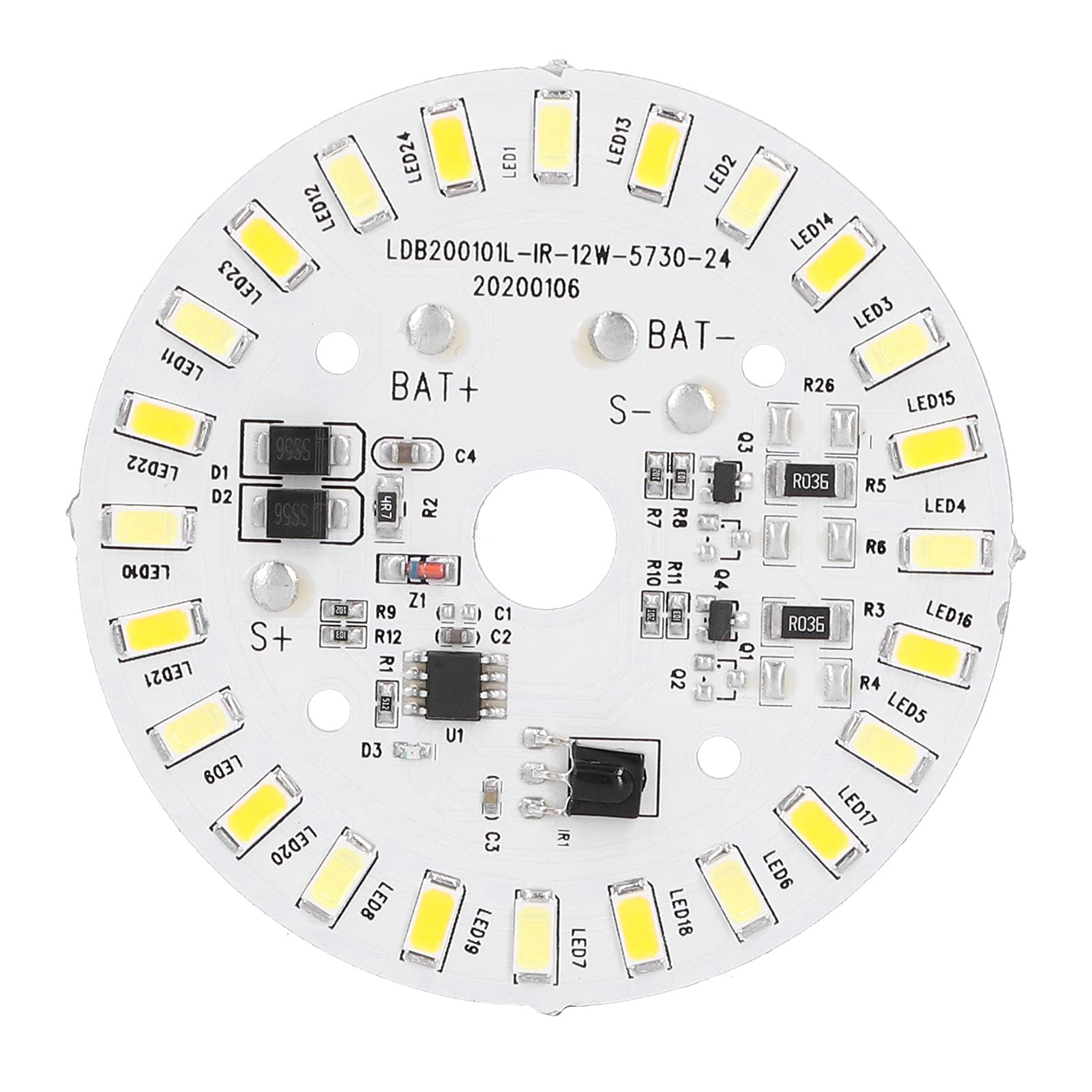 UBERSWEET® 12W LED Lamp Panel with Brightness Adjustment - 3.2V/3.7V 24LED White & Warm Light Solar Panel Board for Garden Lights, Flood Lights & Home Outdoor Lighting - Perfect for Pathway, Patio, Yard & Landscape Illumination