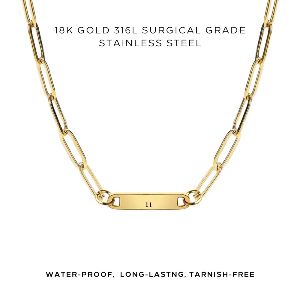 Personalized Engraved Paperclip Necklace - Custom Name Jewelry Gift for Women - Perfect for Birthdays, Anniversaries & Everyday Wear
