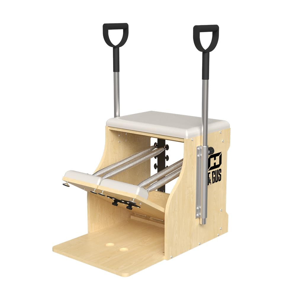 Pilates Chair with Split-Pedal Stability & Handles - Yoga Fitness Trainer & Reformer Machine for Home & Gym Workouts - Perfect for Core Strength Training, Flexibility Exercises, and Full-Body Workouts