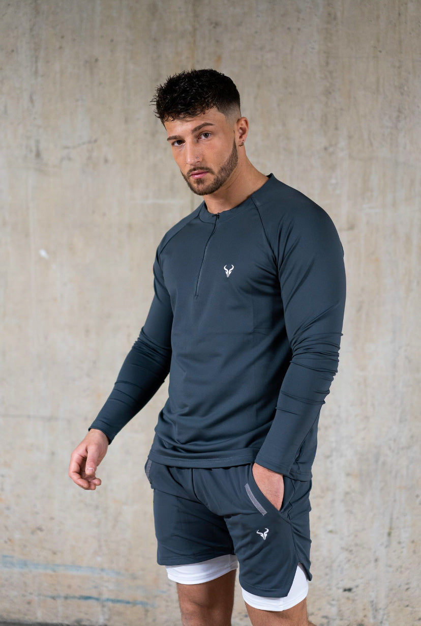 Cerus Grey Proctor 1/4 Zip Pullover Fleece Sweatshirt for Men - Lightweight Athletic Quarter Zip Jacket for Running, Hiking & Outdoor Activities