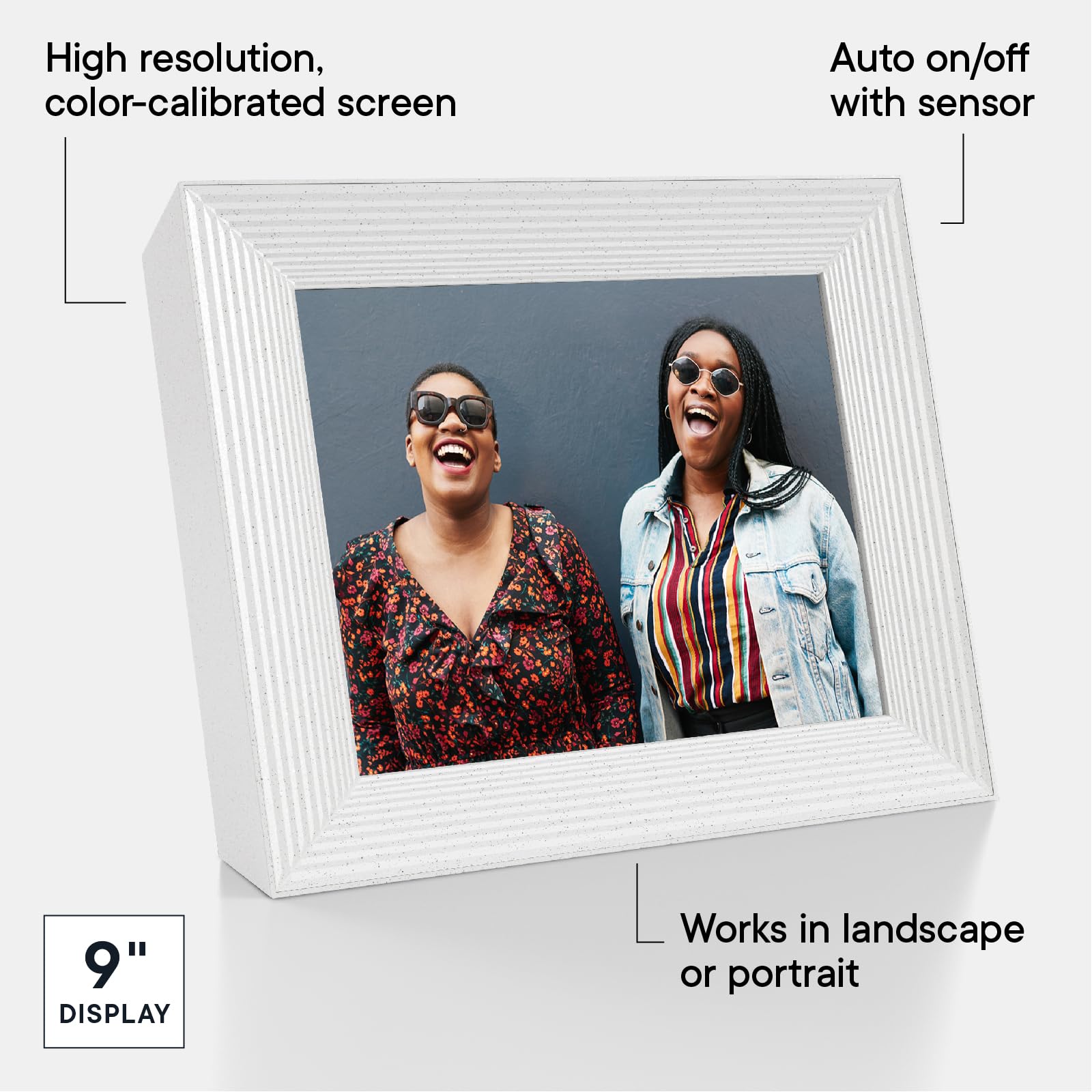 Aura Mason WiFi Digital Picture Frame – Best Digital Photo Frame for Gifting | Wireless Display for Family Photos | Send Pictures from Phone via Aura App | Easy Setup & Unlimited Cloud Storage | Perfect for Home, Office & Holiday Gifts (White)
