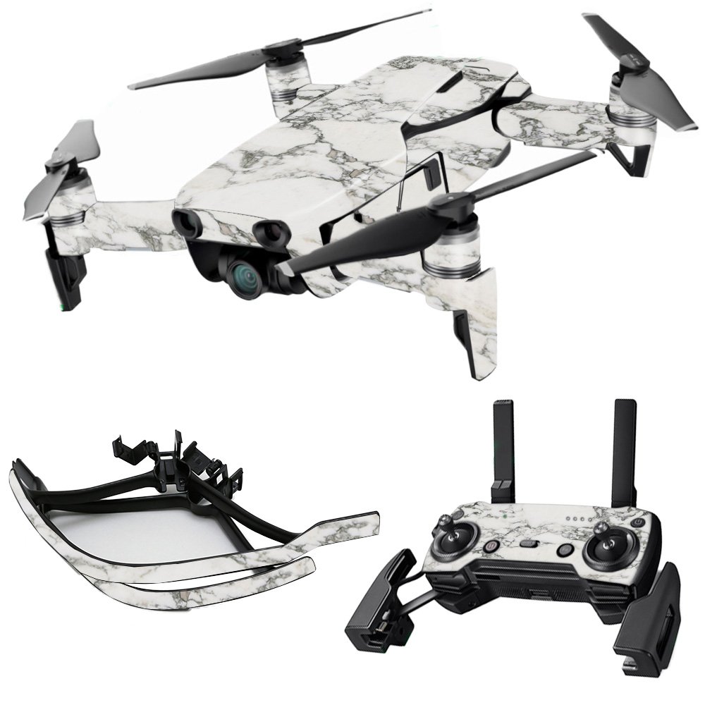 DJI Mavic Skin Wrap - White Marble Vinyl Decal Cover | Protective & Durable Custom Skin Compatible with DJI Drones | Easy to Apply & Remove | Made in USA | Perfect for Outdoor Drone Photography & Travel Protection