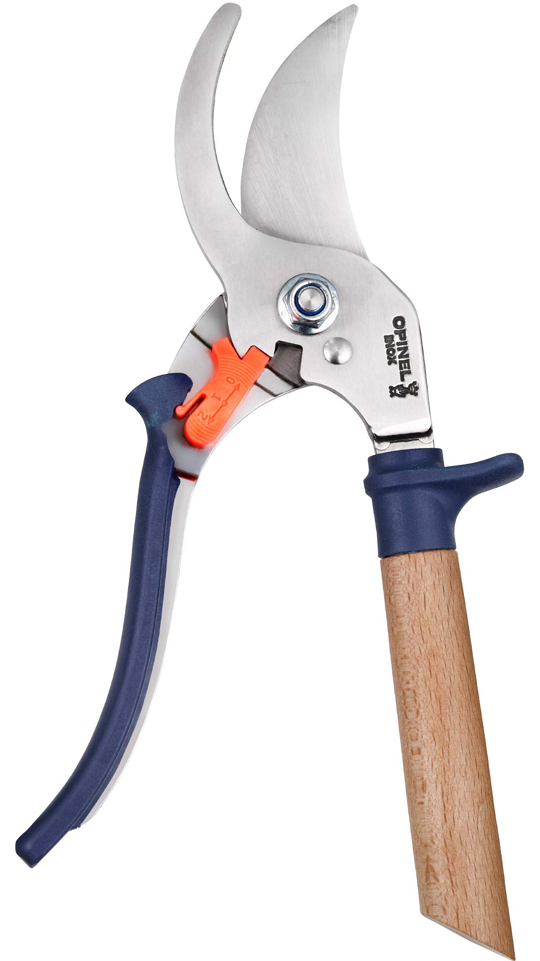 Opinel Premium Stainless Steel Hand Pruning Shears - Non-Slip Beech Wood Handle Garden Scissors for Trimming, Hedge Cutting & Lawn Care (Blue) | Ideal for Gardening, Landscaping & Outdoor Plant Maintenance