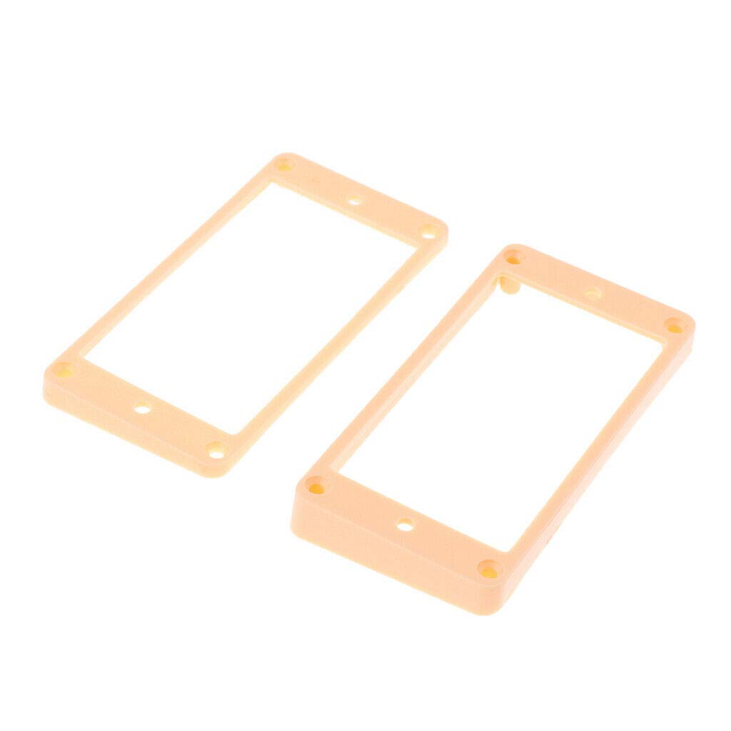 Premium Cream Curved Pickup Frames & Mounting Rings for LP Electric Guitar - Replacement Parts for Gibson Les Paul Style Guitars - Perfect for DIY Guitar Repair & Custom Upgrades