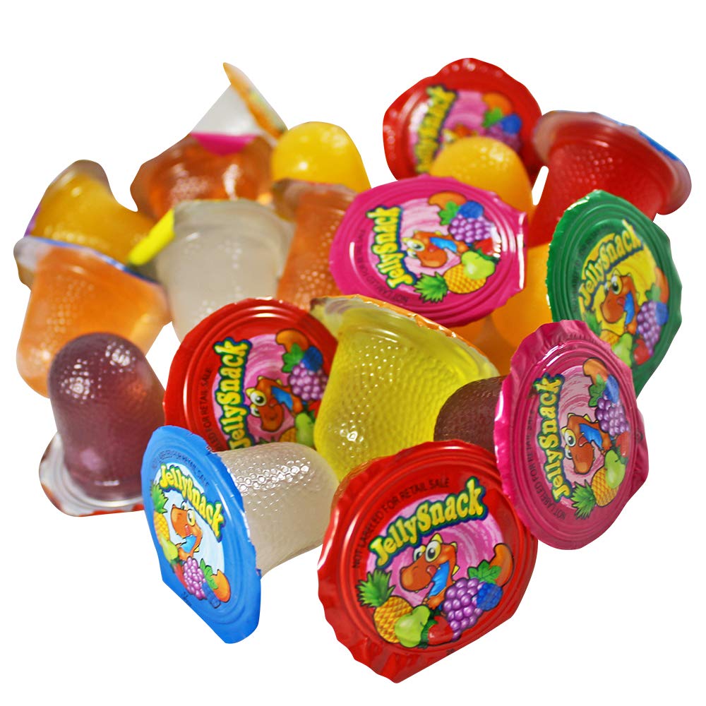 Delicious Fruit Jelly Snacks - 20 Count Jelly Cups Candy Bag | Perfect for Lunchboxes, Party Favors & Office Treats