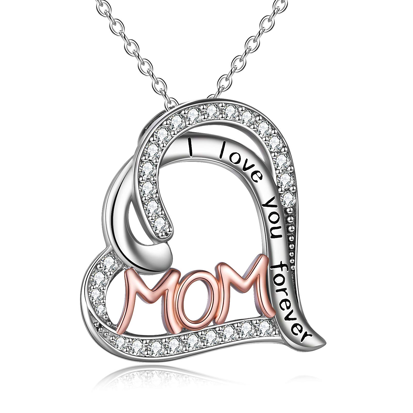 WINNICACA Sterling Silver Heart Butterfly Pendant Necklace - Thoughtful Mother's Day Gift from Daughter or Son, Birthday Present for Mom, Women's Jewelry - Perfect for Special Occasions & Everyday Wear