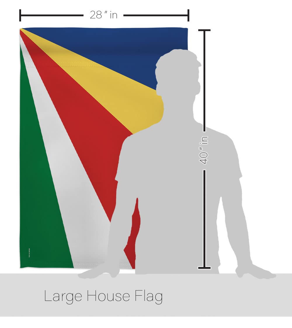 Seychelles National Flag Set 28x40in with Pole for Home & Garden Decor
