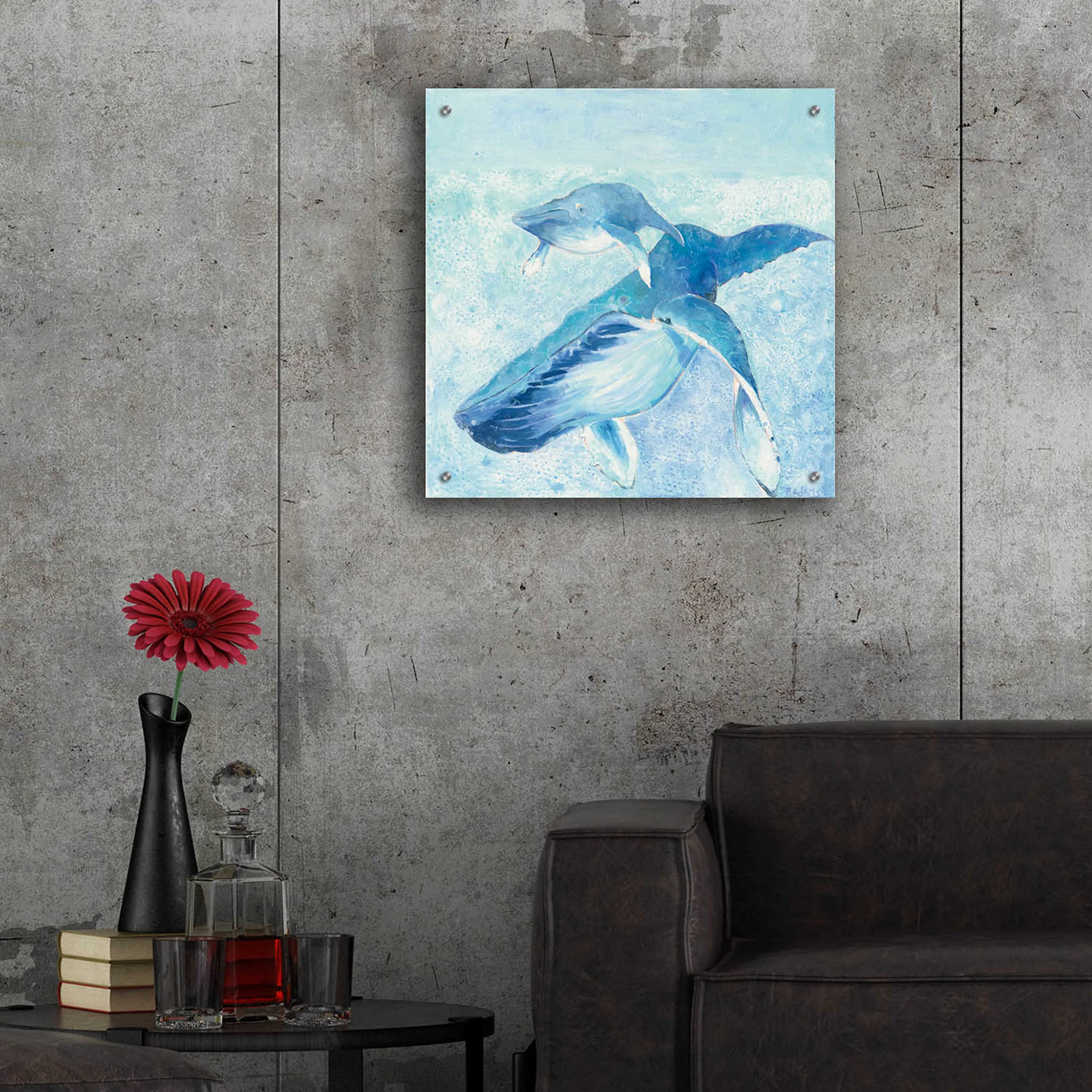 Blue Mama Acrylic Glass Wall Art by Phyllis Adams - 24x24 Inch Modern Abstract Painting for Living Room, Bedroom & Office Decor