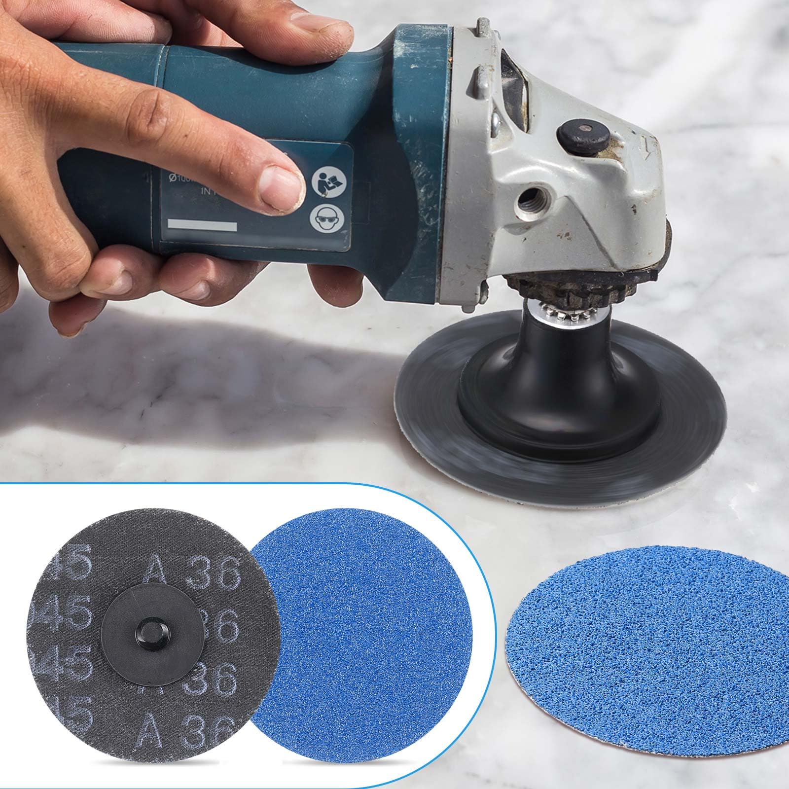 150 Pcs 3 Inch Zirconia Sanding Discs - 36/60/80 Grit Assorted for Die Grinder, Quick Change Roll Lock, Surface Stripping, Grinding, Polishing, Rust & Paint Removal - Perfect for Metal, Wood & Auto Body Work