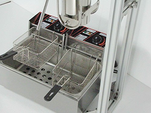 Commercial Churros Maker Machine - Vertical Spanish Donut Churros Making Machine with 5L Electric Deep Fryer | Stainless Steel, 5000W, AC220V | Perfect for Restaurants, Food Trucks & Catering Events