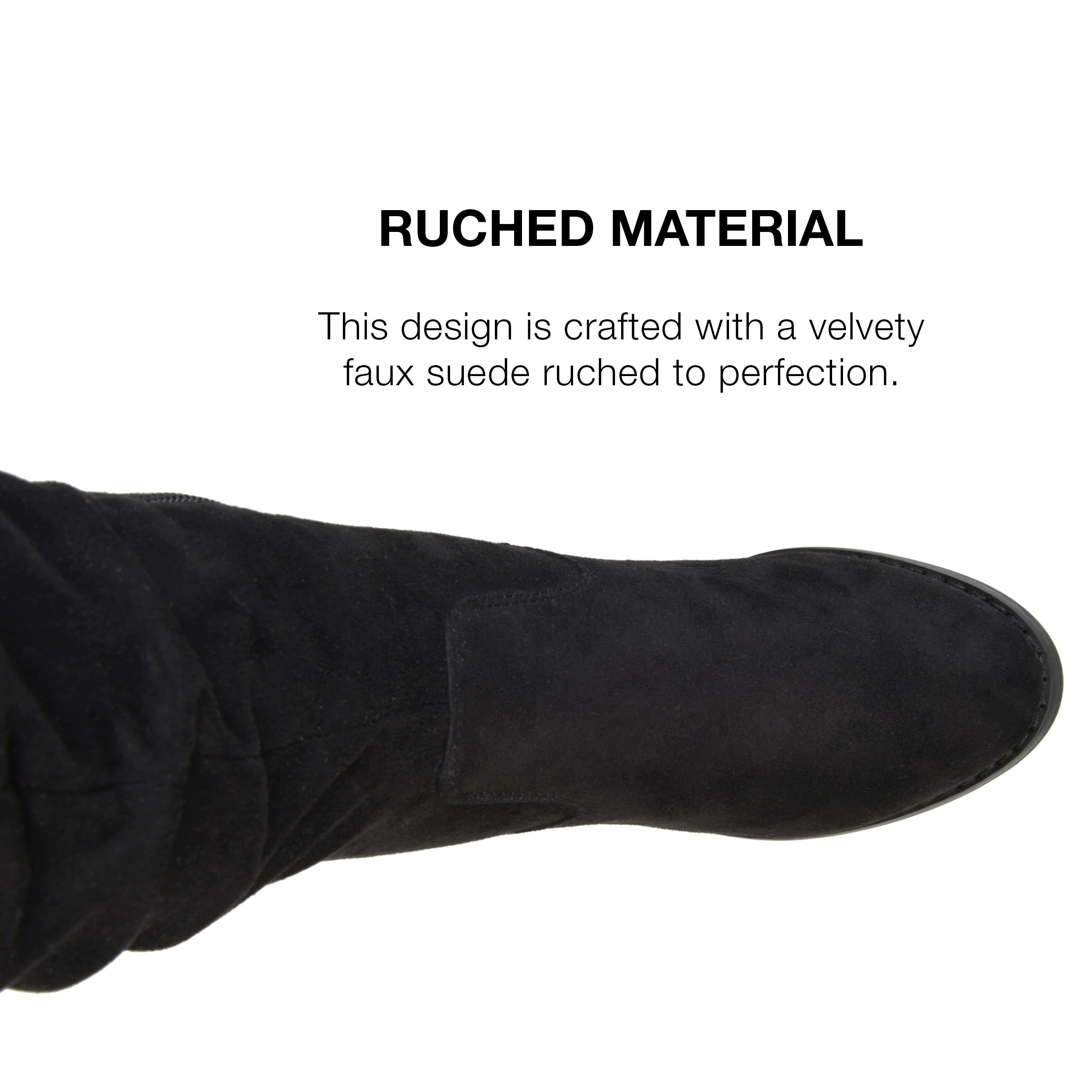 Journee Women's Extra Wide Calf Kaison Boots - Black, Size 8 Wide | Comfortable & Stylish Knee-High Boots for Wide Calves | Perfect for Work, Casual Wear & Winter Outfits