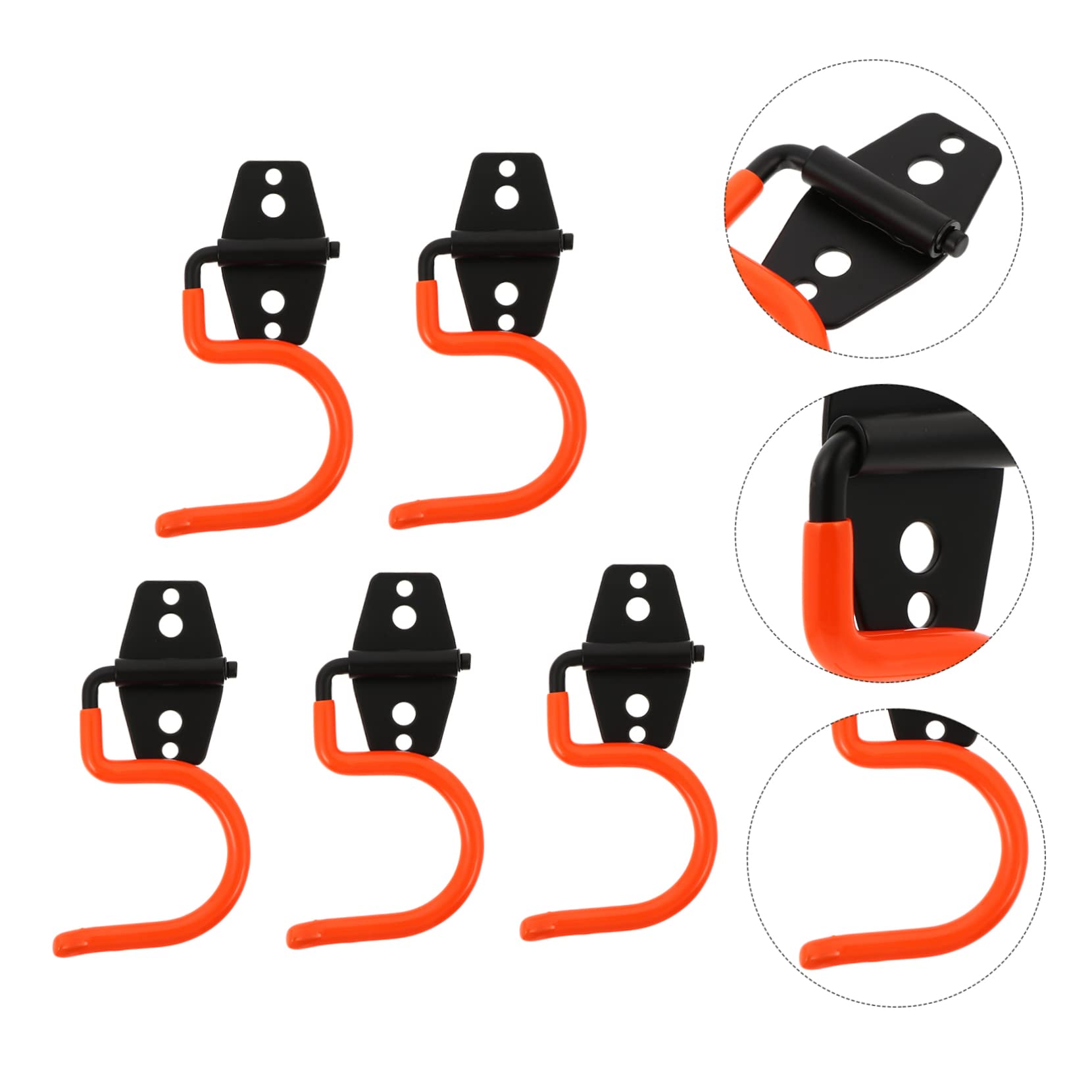 **Angoily 5-Pack Heavy Duty Iron Broom & Mop Hooks - Antique Style Utility Hangers for Garage, Garden & Home Storage - Organize Cleaning Tools, Garden Tools & More (Orange)**    **Usage Scenarios:** Perfect for organizing brooms, mops, garden tools, and cleaning supplies in garages, sheds, laundry rooms, or kitchens.
