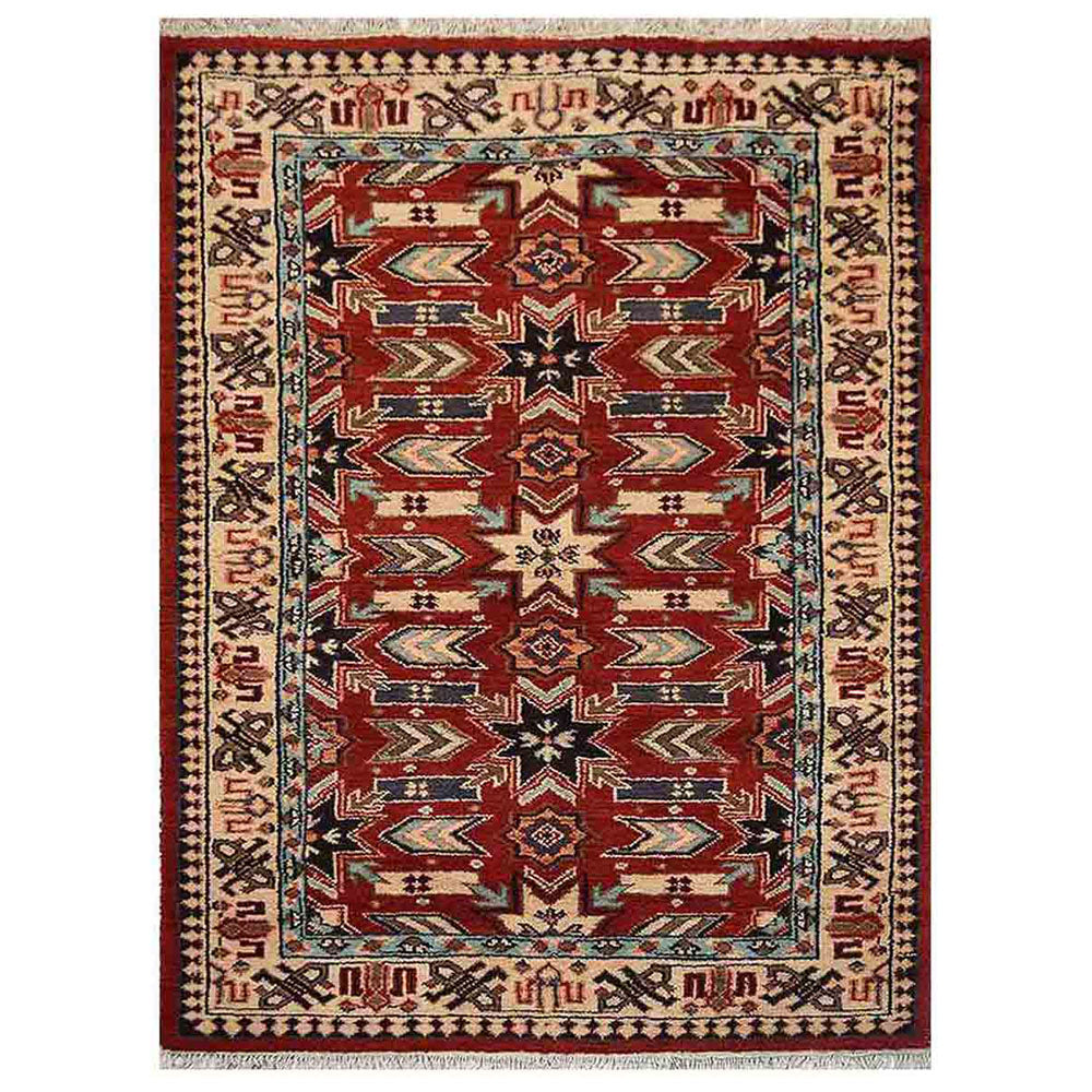 Hand Knotted Afghan Rug - Authentic Ardebil Design - Premium Wool Carpet for Living Room, Bedroom & Home Decor