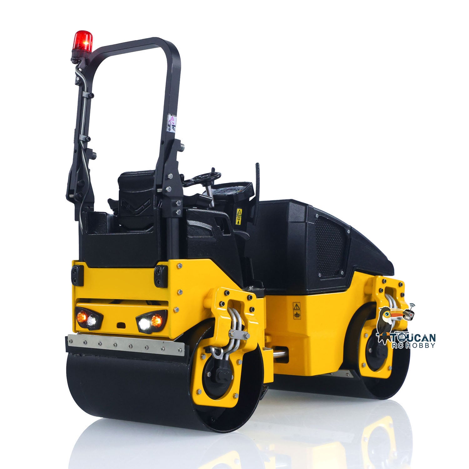 1/14 Scale Metal RC Electric Road Roller BW120AD - RTR Remote Control Construction Vehicle Model with Flysky ST8 Radio, Battery & Light System - Perfect for Construction Site Simulation & Hobby Collection
