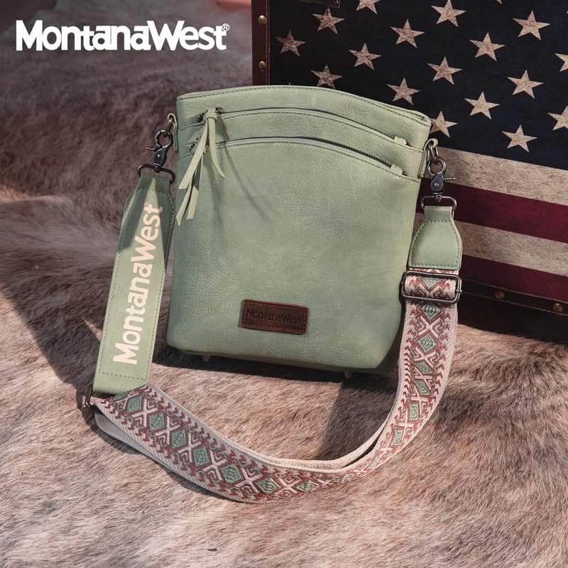 Montana West Women's Crossbody Purse with Double Compartments & Adjustable Strap - Fashionable Shoulder Bag for Daily Use, Travel, and Work