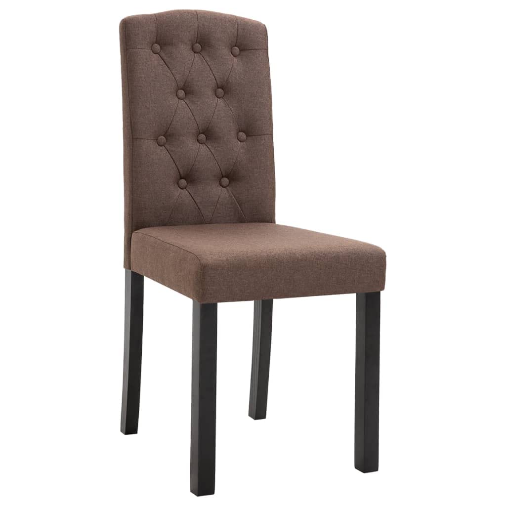 Dining Chairs Set of 4 - Comfortable Brown Fabric Kitchen Chairs for Dining Room, Living Room, Bedroom, Restaurant - Perfect for Home & Commercial Use