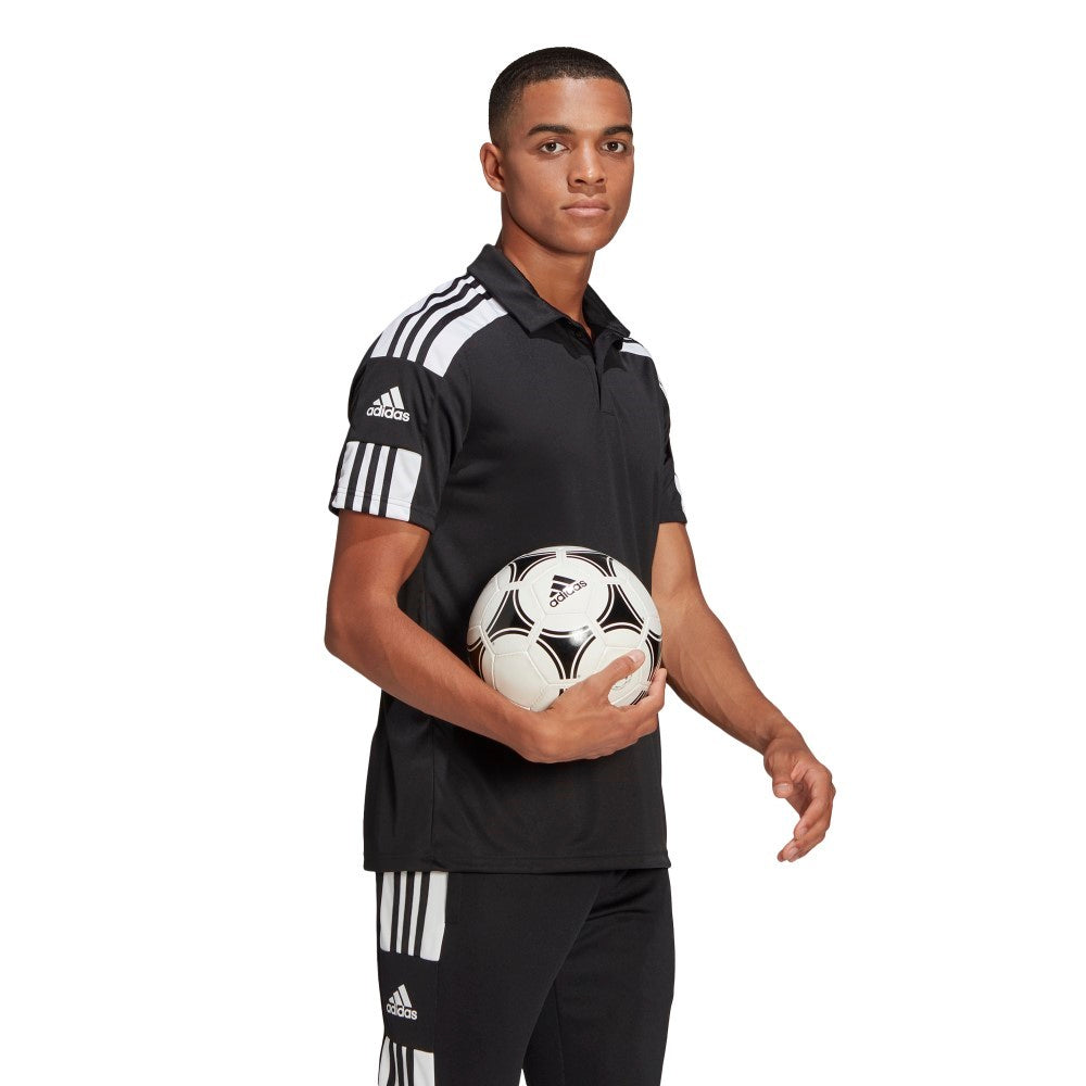 Adidas Adult Squadra 21 Polo Shirt for Men & Women - Breathable Performance Golf & Casual Wear (Black/White) - Perfect for Sports, Work & Everyday Outfits