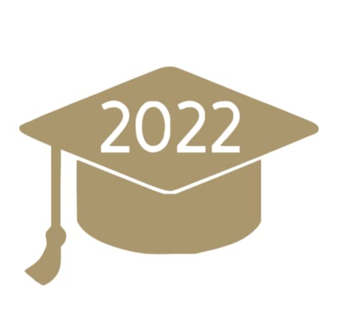 2022 Graduation Iron On Transfer - Class of 2022 DIY T-Shirt Design & Face Mask Decal - Gold Grad Decal for School Celebrations & Party Decorations