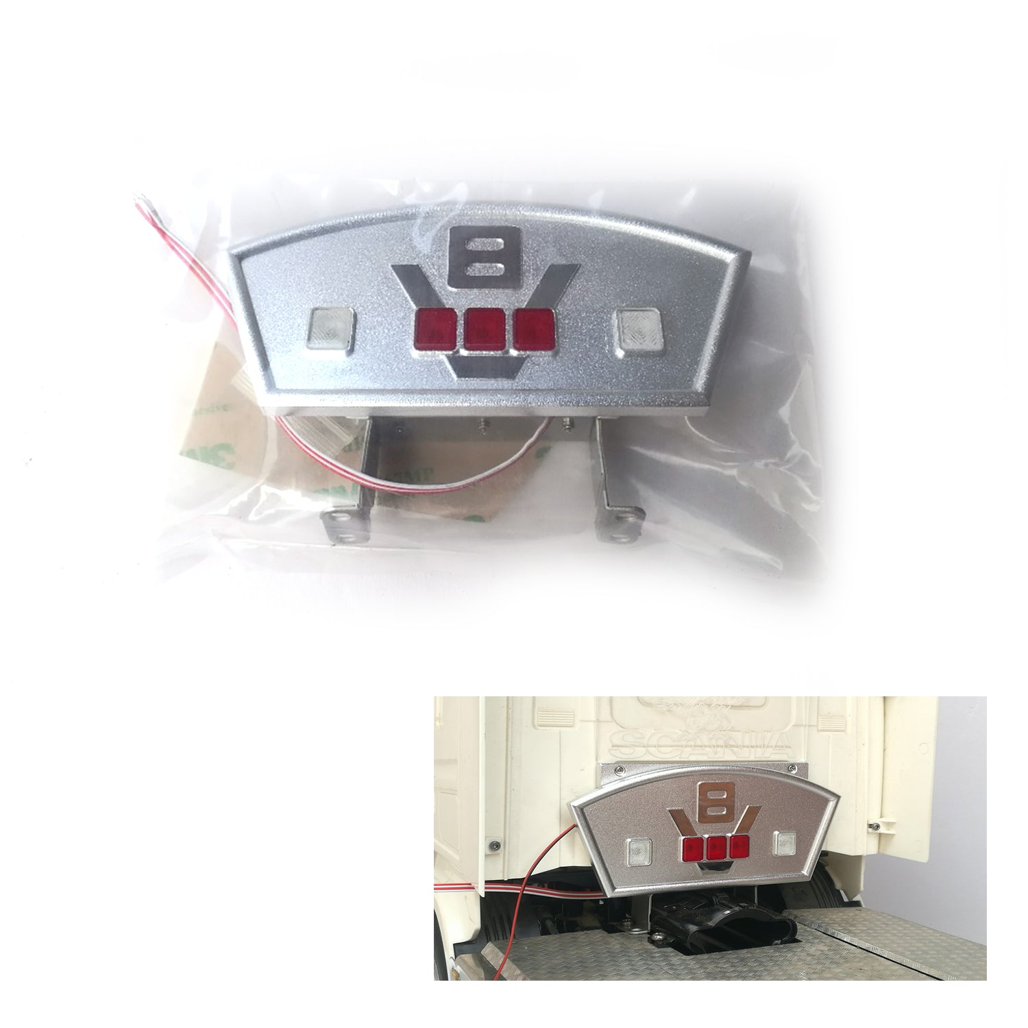 Universal LED Rear Light Upgrade Kit for Tamiya 1/14 RC Tractor Truck - DIY Replacement Parts for LESU Car Models - Perfect for Night Driving and RC Truck Customization