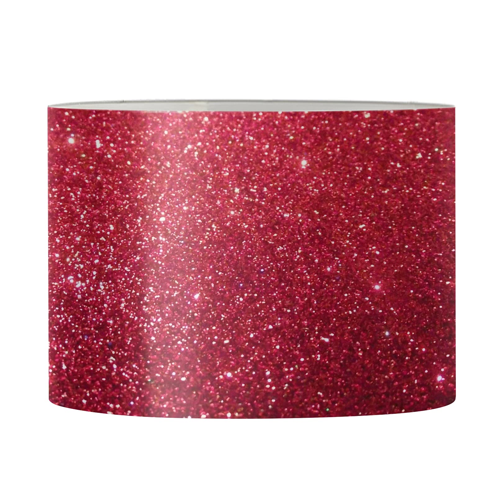 Jeiento Red Bling Drum Lampshade - Elegant Home Decor Lighting for Bedroom & Living Room | Lightweight Lamp Cover for Nightstand, Floor & Table Lamps | Perfect for Romantic Ambiance & Interior Design