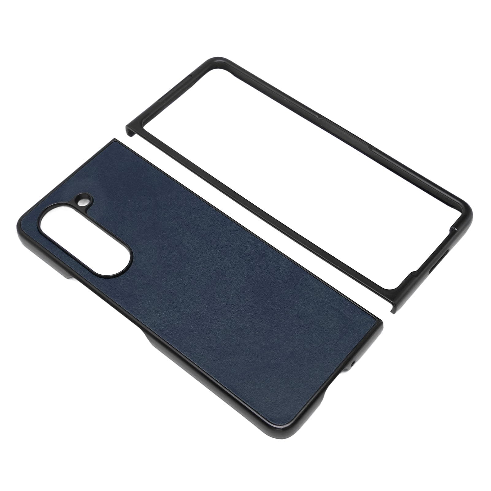 Premium Folding Screen Phone Case - Anti-Scratch Synthetic Leather Protective Cover with Blue Cowhide Grain (2 Colors) | Perfect for Business Professionals & Travel Protection