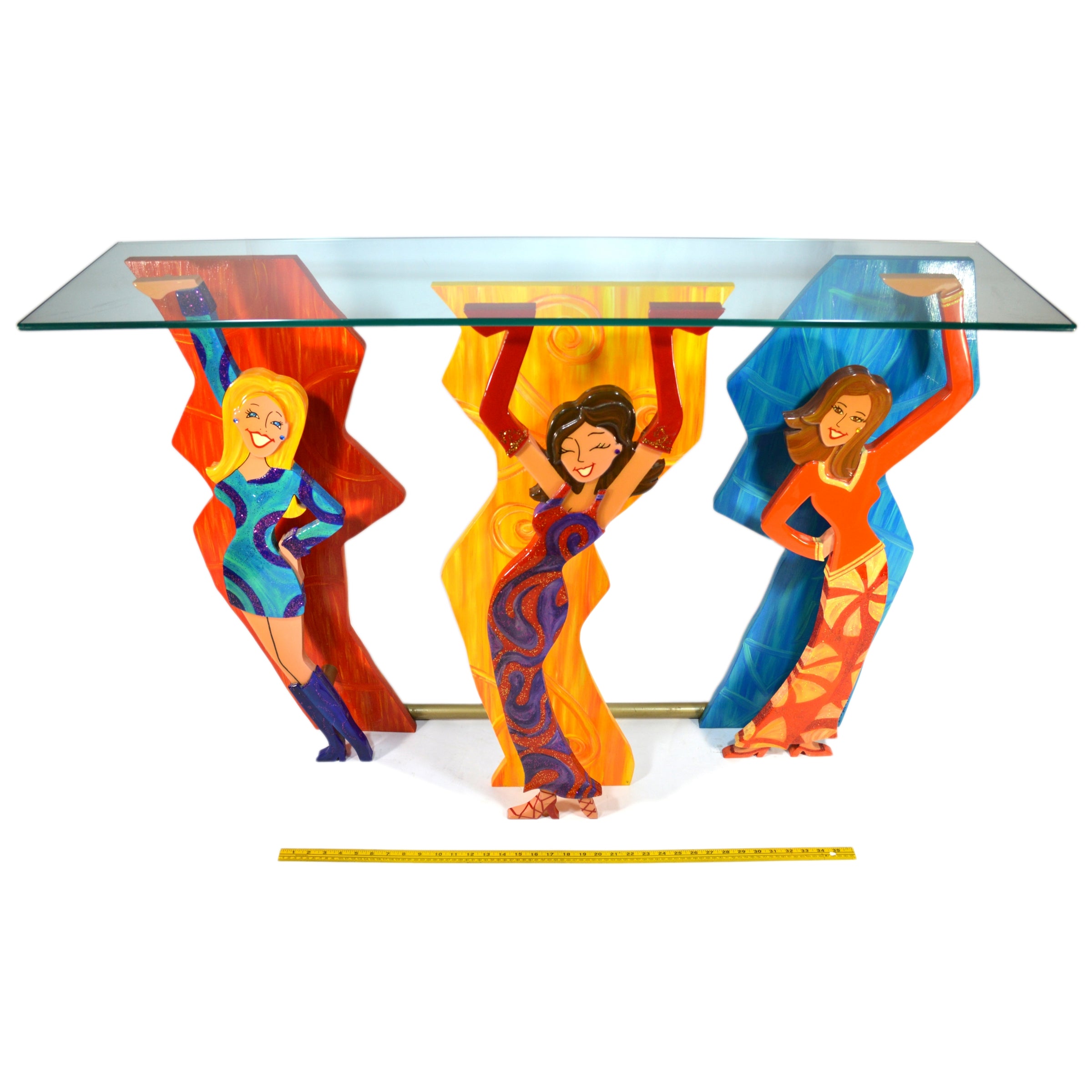 Original 3D Art DIVA TABLE - Signed & Numbered DEBBIE BROOKS #1 Sassy Girls Collection - Unique Home Decor for Living Room, Bedroom or Office Display