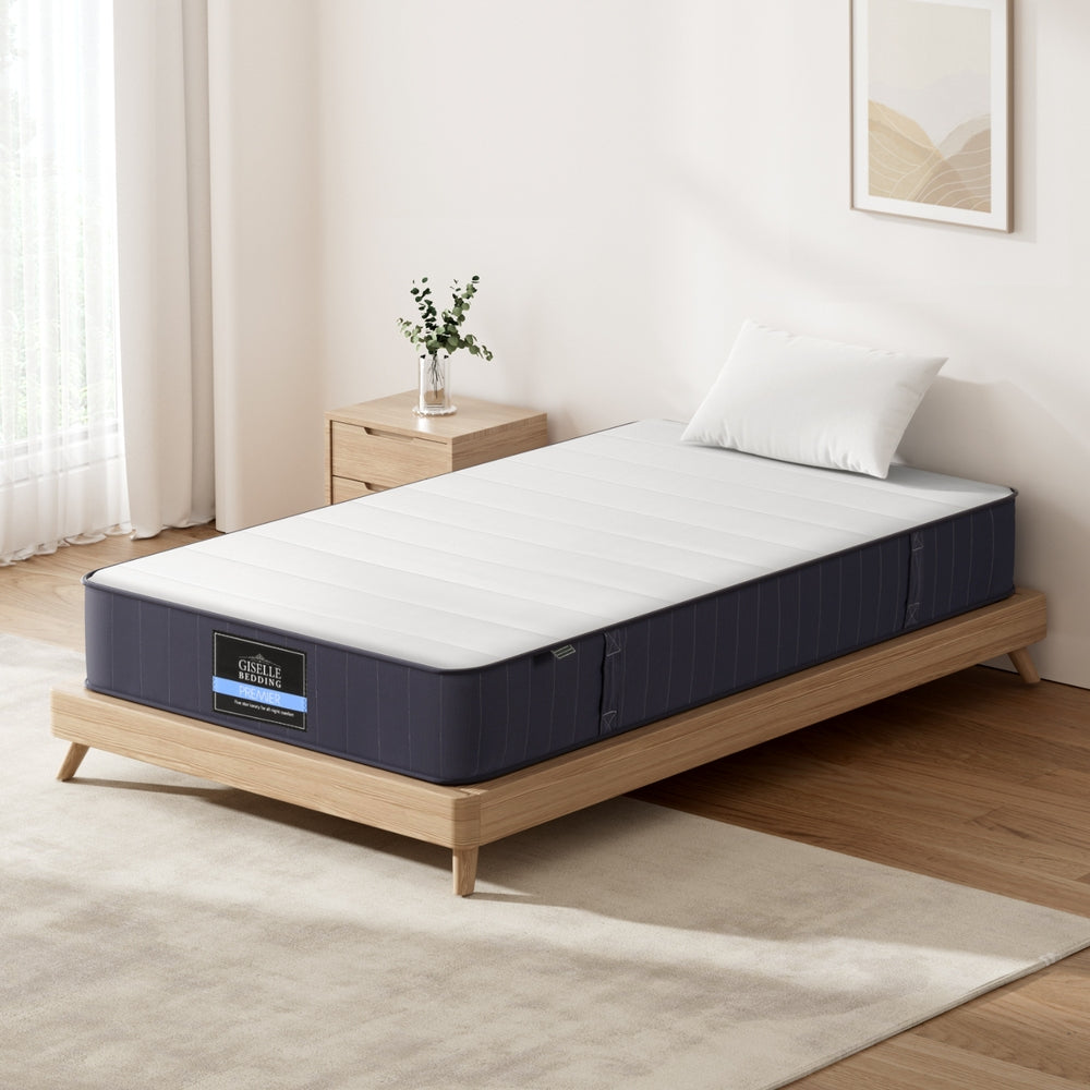 20cm King Single Pocket Spring Mattress - Medium Firm Support for Back Pain Relief, Breathable & Motion Isolation - Perfect for Guest Rooms, Kids' Beds & Small Spaces