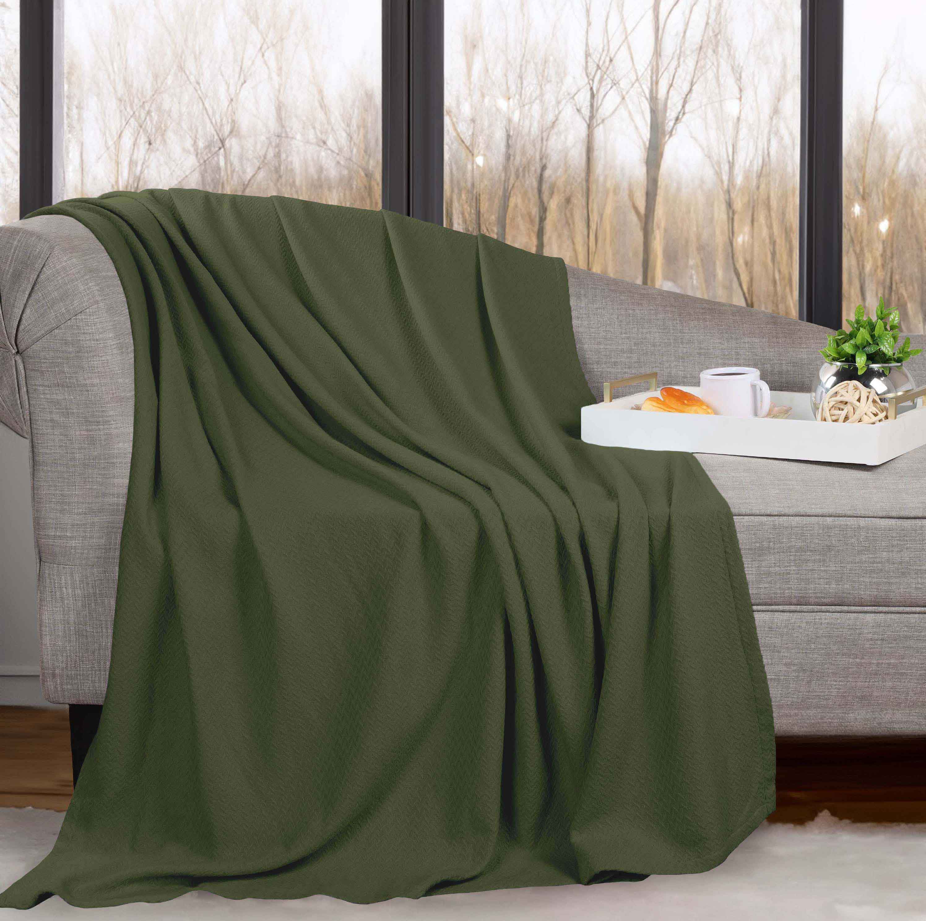 Premium Nobel Cotton Textured Chevron Lightweight Woven Blanket - Soft & Breathable Throw for Sofa, Bed, or Outdoor Picnics - Cozy Home Decor & Travel Companion