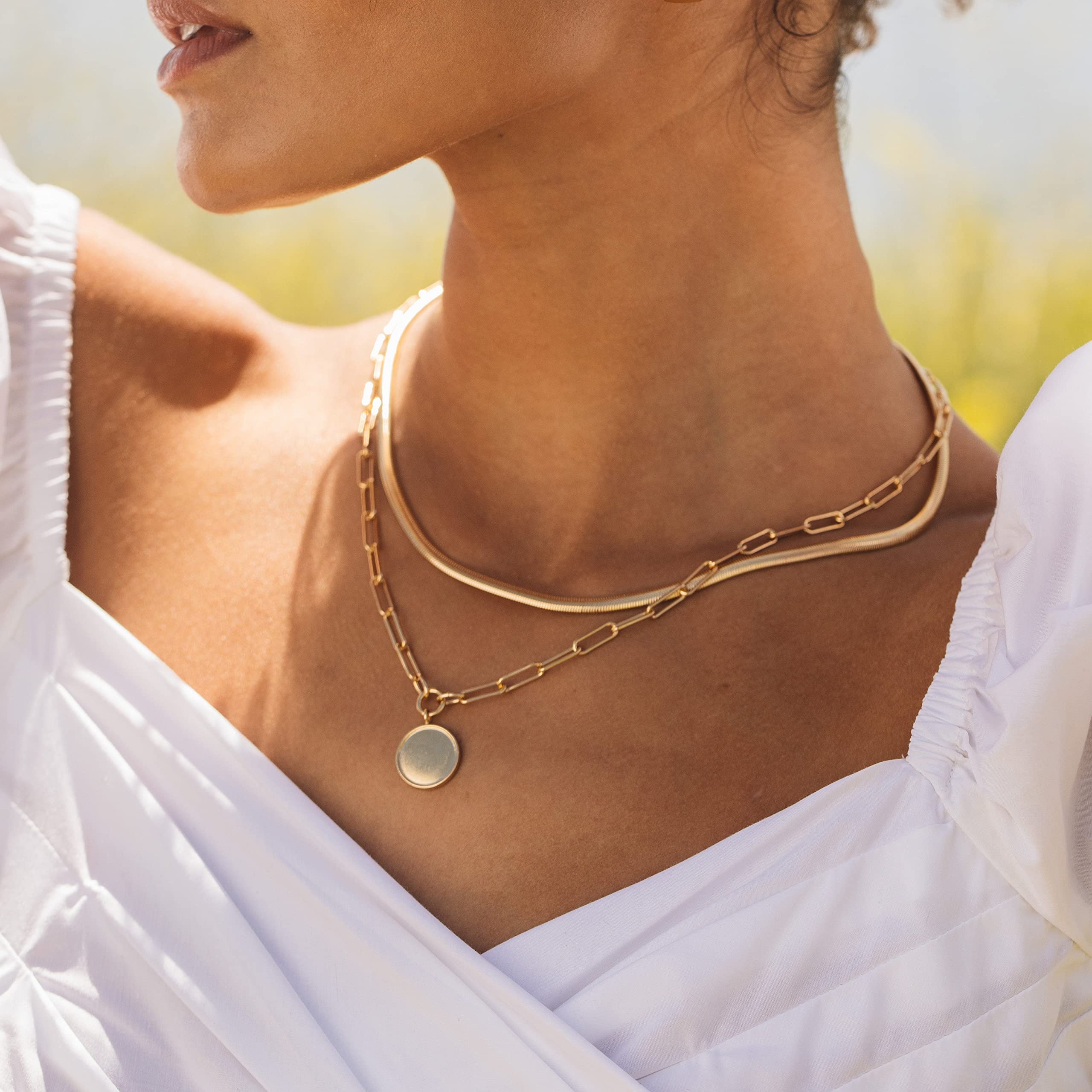 Personalized Callie Pendant Necklace - Custom Engraved Initial or Monogram - 14K Gold Plated Hypoallergenic Brass Jewelry - Dainty Paperclip Chain Necklace for Women - Perfect Gift for Mom, Wife, or Girlfriend - Elegant Everyday Wear for Work, Date Night & Special Occasions