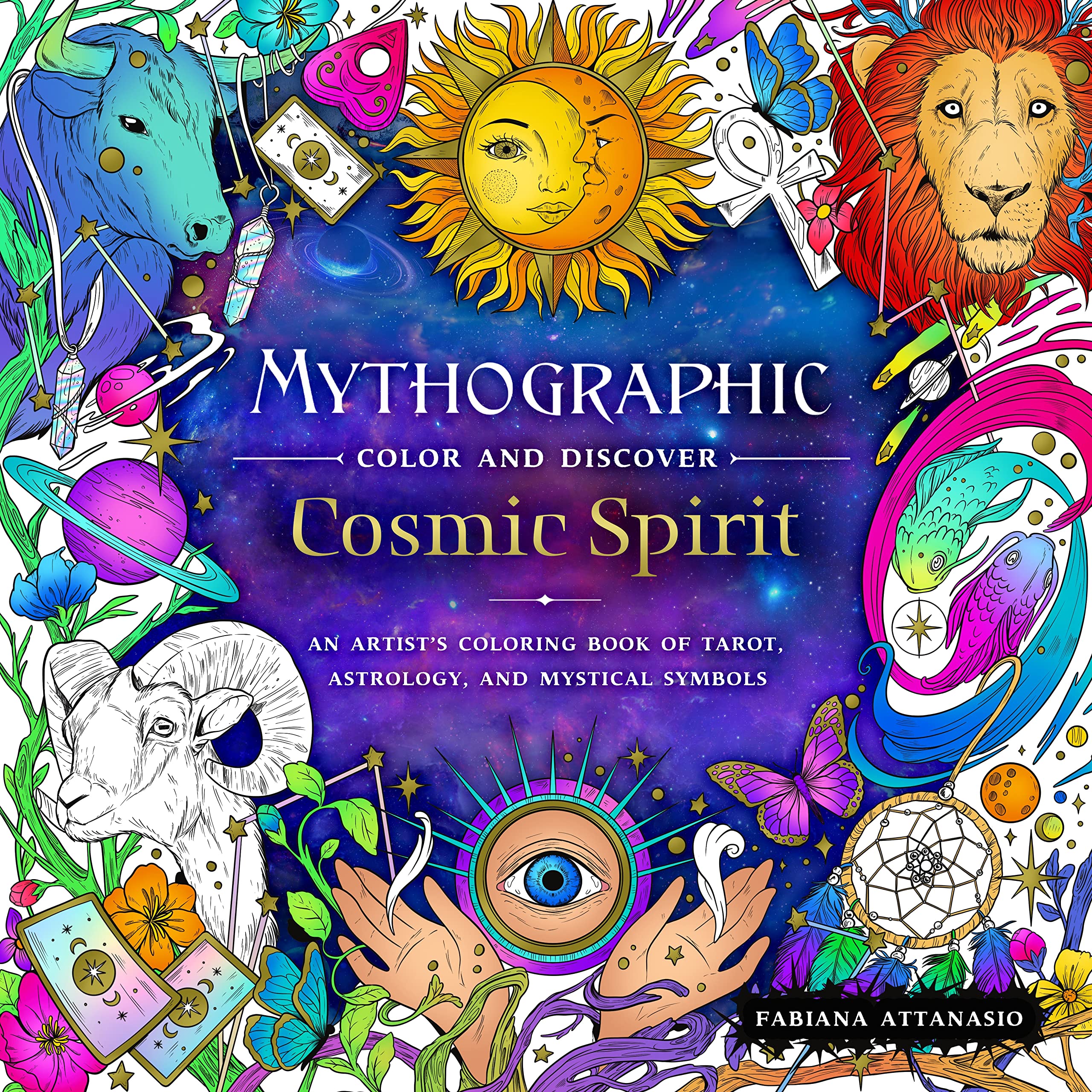 Mythographic Coloring Book - Cosmic Spirit: Tarot, Astrology & Mystical Symbols for Adults | Stress Relief, Meditation & Creative Art Therapy