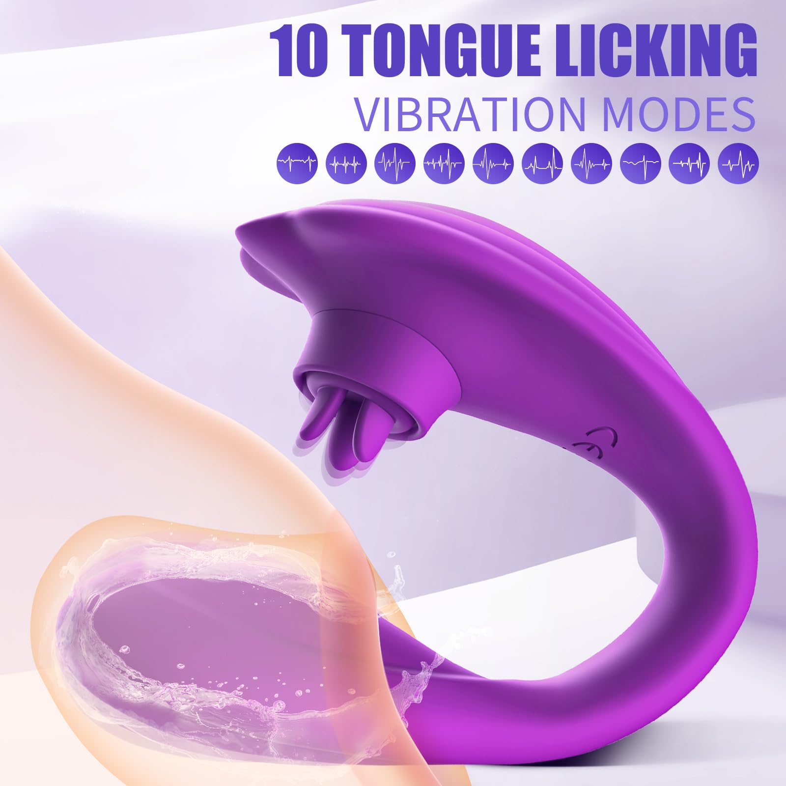 Remote Clitoral G-Spot Vibrator - 10 Tongue Licking & 10 Vibration Modes, Wearable Panty Vibrator for Women & Couples - Perfect for Solo Play, Foreplay & Long-Distance Relationships