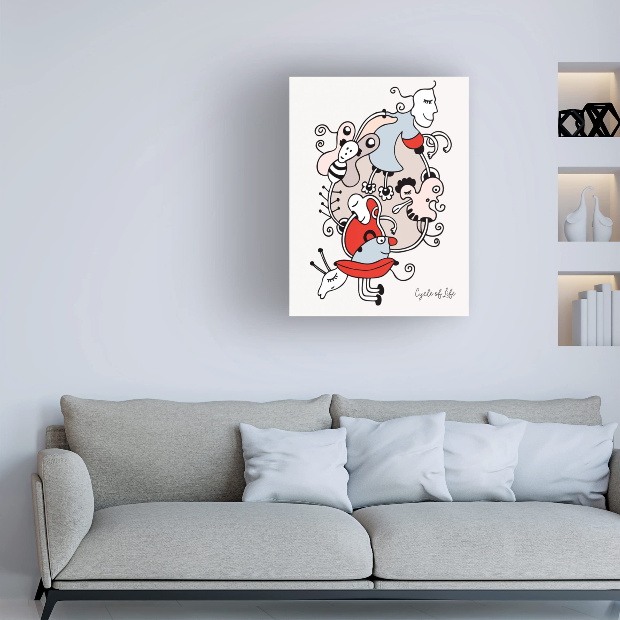 Trademark Fine Art 'Cycle Of Life' Canvas Wall Art by Oodlies - Perfect for Living Room, Bedroom & Office Decor
