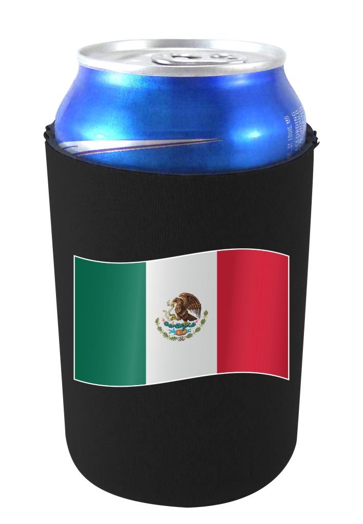Mexico Flag Collapsible Can Cooler - Insulated Beer Sleeve for Cans & Bottles - Perfect for Parties, BBQs, Tailgating & Outdoor Events