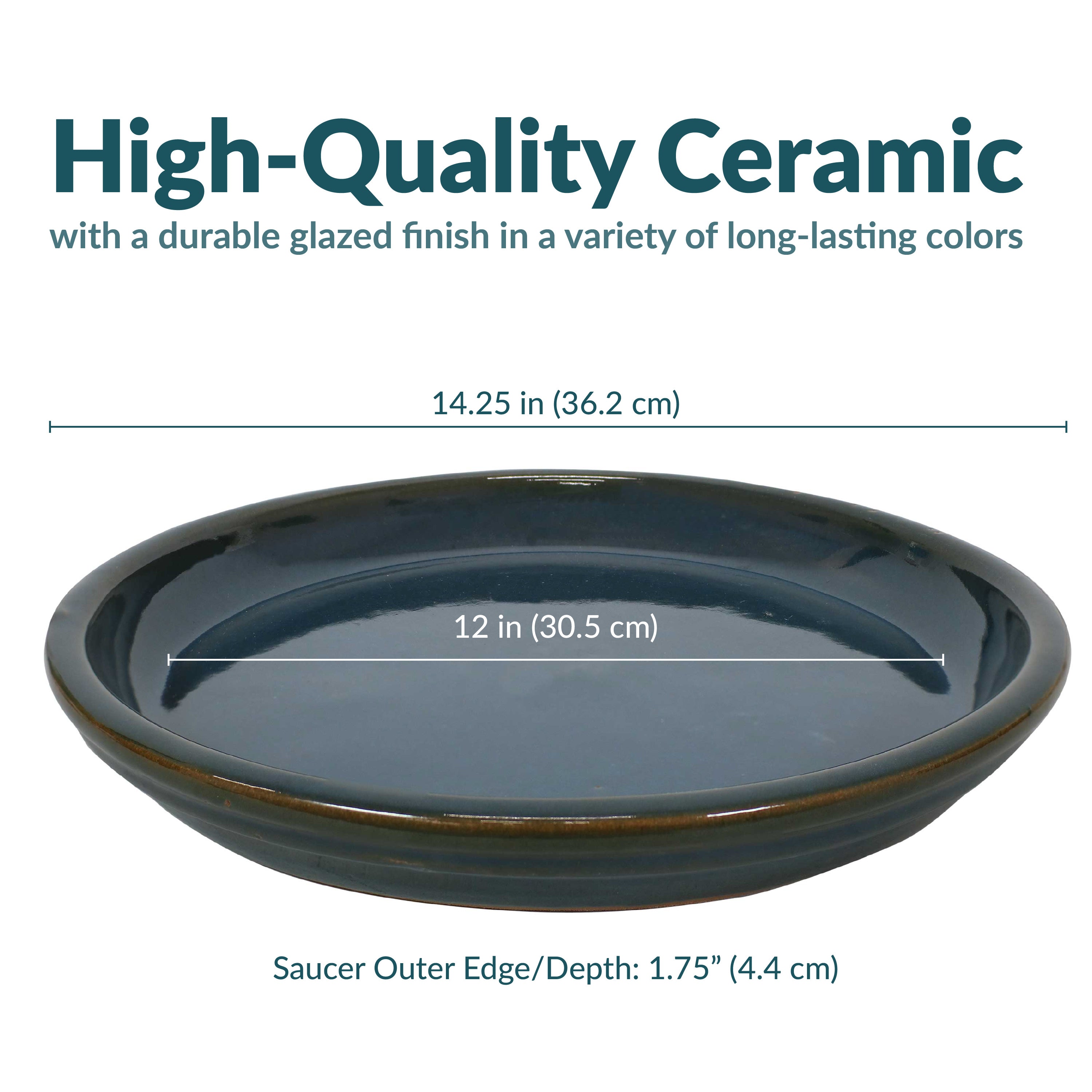 Sunnydaze 4-Pack Glazed Ceramic Plant Saucers for Indoor & Outdoor Potted Plants – Perfect for Home, Garden, and Patio Decor