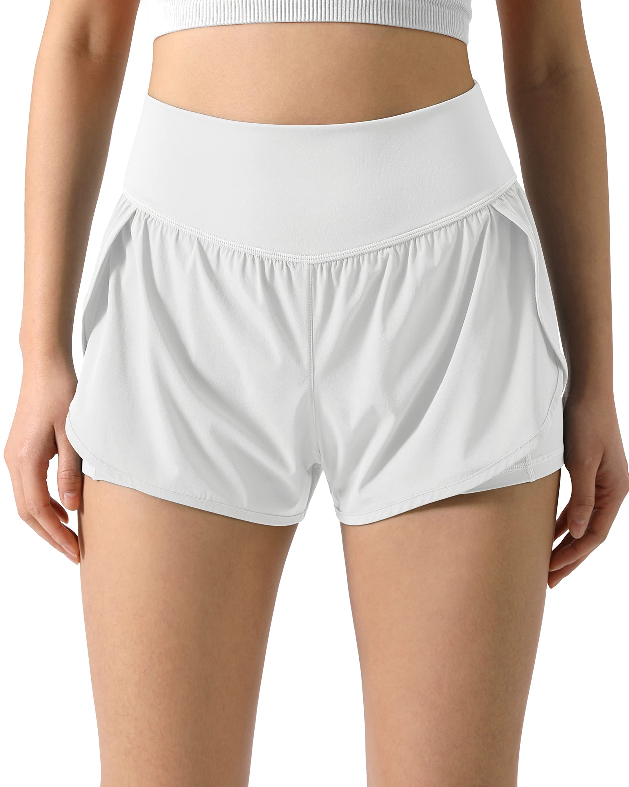 ODODOS Women's High Waisted 2-in-1 Workout Shorts with Pockets - Gym Yoga Running Athletic Shorts with Built-in Liner | Perfect for Training, Jogging & Active Lifestyle