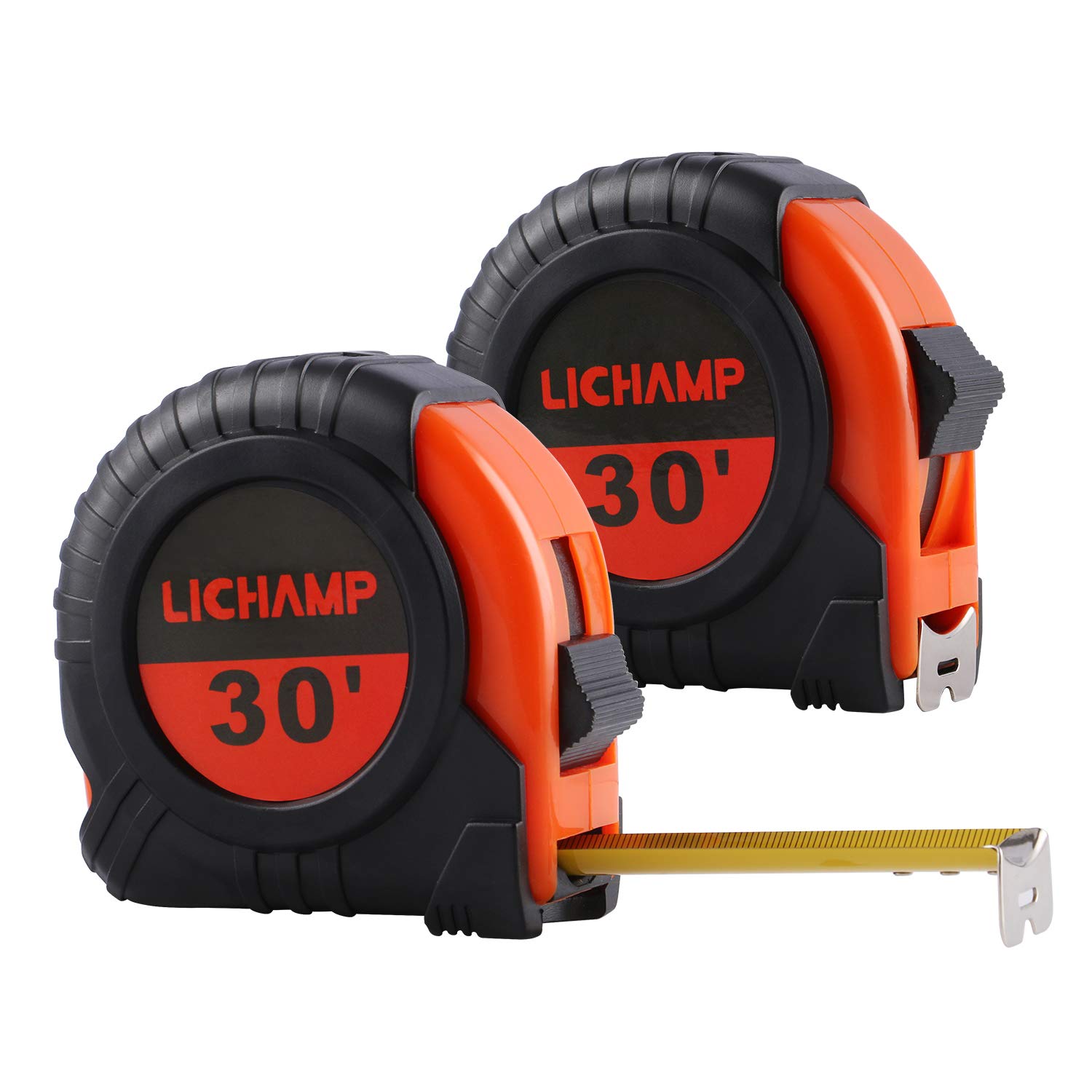 LICHAMP 30-Foot Tape Measure 2-Pack - Easy Read Retractable Measuring Tape with Metric & Fractional Scales (29.5FT/9M x 1-Inch) - Perfect for Construction, DIY Projects, Sewing and Home Improvement