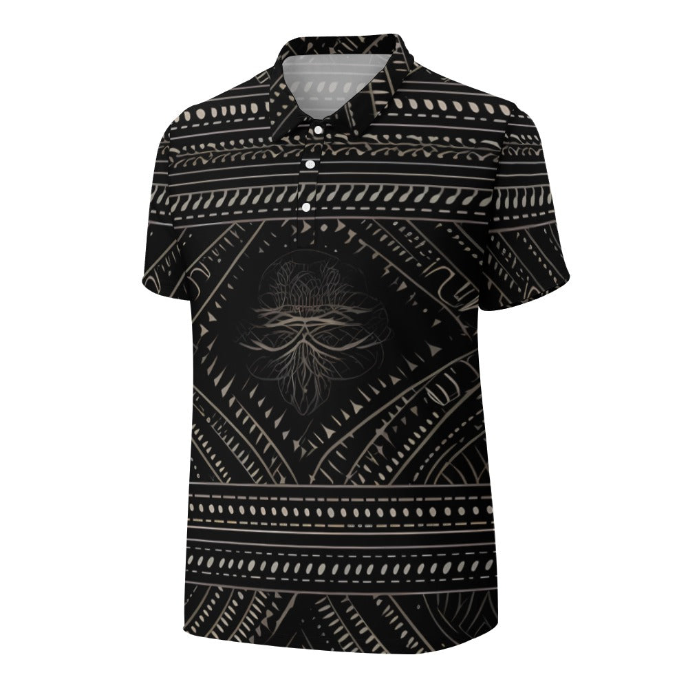 Gothic Style Polo Shirt for Men - Vintage Embroidered Gothic Cross Design Cotton Blend Top | Perfect for Gothic Fashion, Halloween Costumes & Alternative Style Outfits