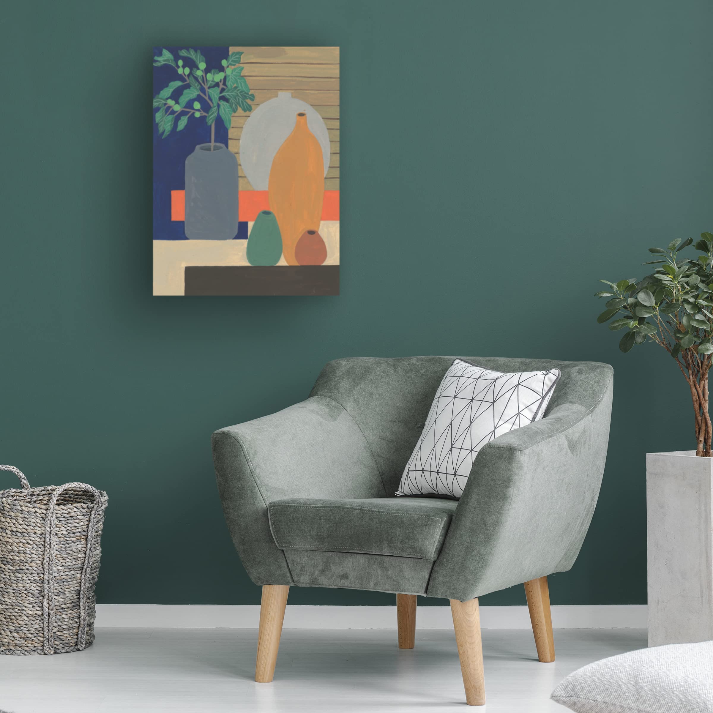 Trademark Fine Art 'Vases on a Shelf III' Canvas Wall Art by Melissa Wang - Perfect for Living Room, Bedroom & Office Decor
