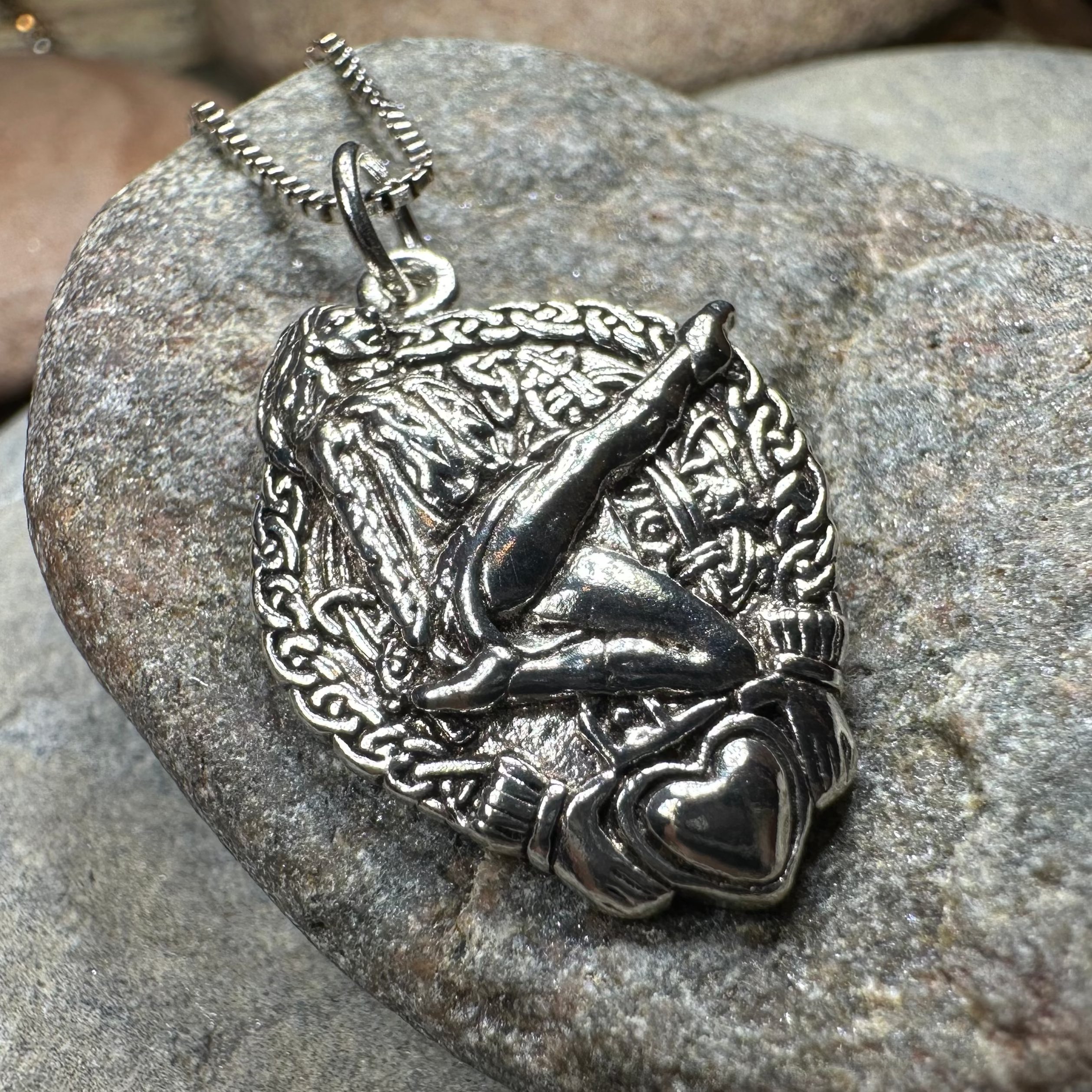 Claddagh Irish Dancer Pendant Necklace - Authentic Celtic Jewelry for Women - Perfect Gift for St. Patrick's Day, Irish Weddings & Dance Performances