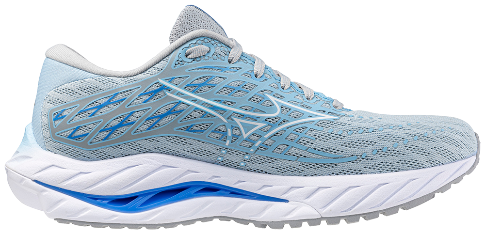 Mizuno Wave Inspire 20 Women's Running Shoes (B Width) - Grey/Blue | Lightweight Stability Sneakers for Jogging, Gym Workouts & Daily Walking