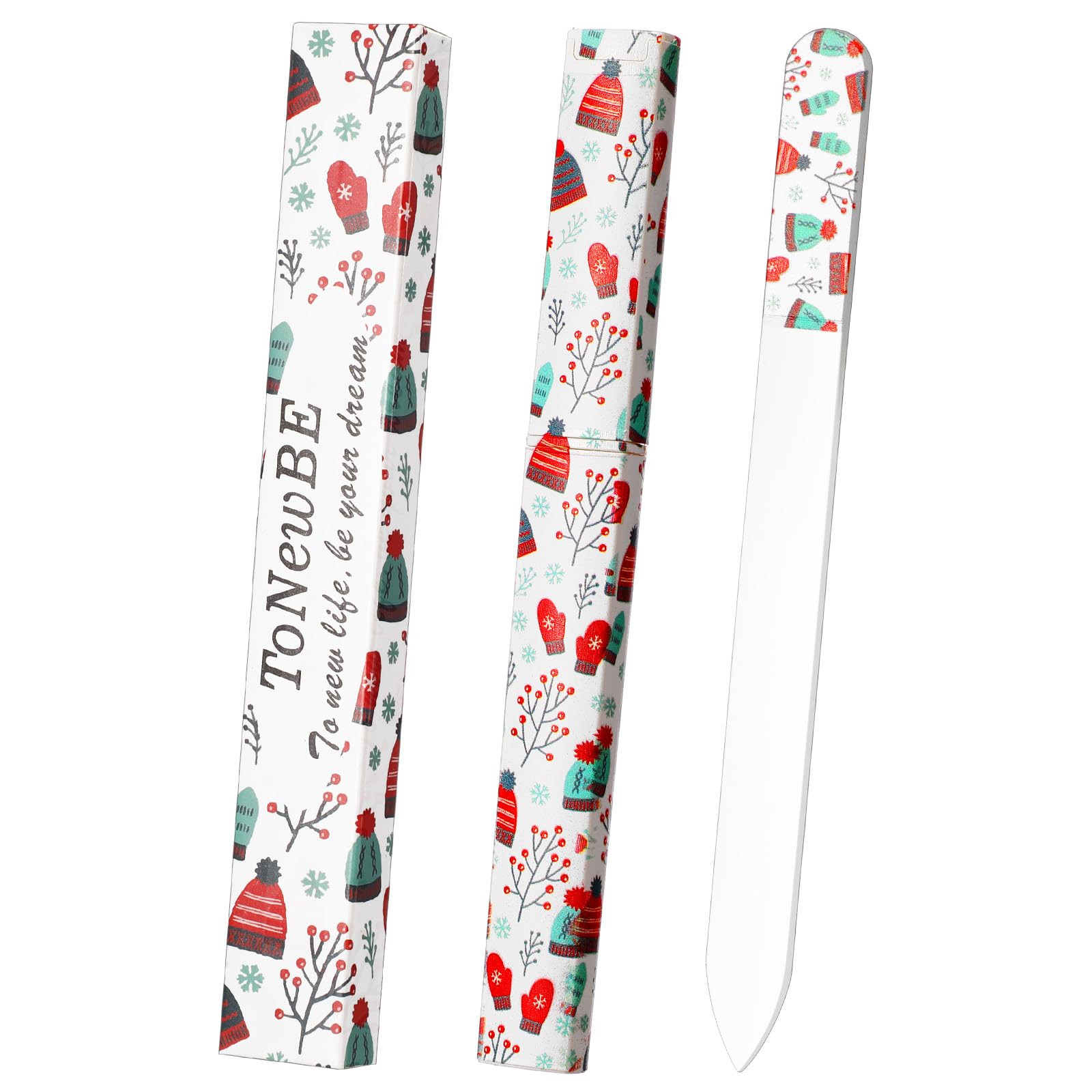 Premium Glass Nail File Set with Protective Case - Double-Sided Etched Crystal Nail File for Professional Nail Art & Manicure Care - Perfect Christmas Stocking Stuffer, Travel-Friendly Nail Tool (Multi-Color) - Ideal for Home, Salon & On-The-Go Nail Maintenance