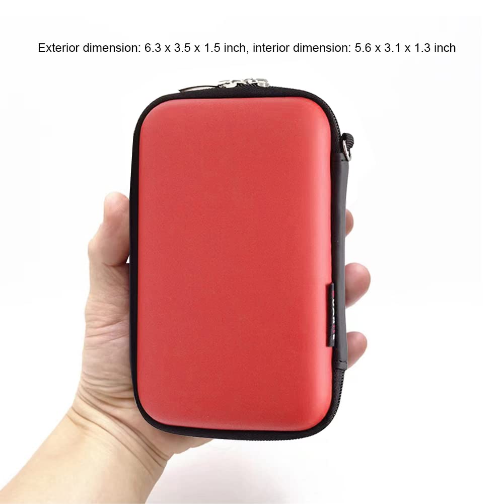 Hard Shell Travel Organizer for Diabetic Supplies & Electronics - Red
