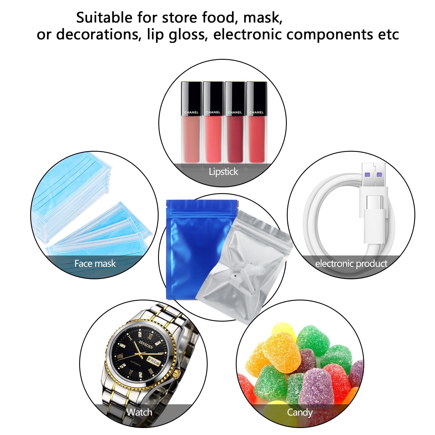 100 Pack Smell Proof Bags 3x4 Inch - Resealable Mylar Bags with Clear Window | Airtight Odor Blocking Foil Pouch for Storage | Perfect for Food, Herbs, Travel & Organizing Small Items