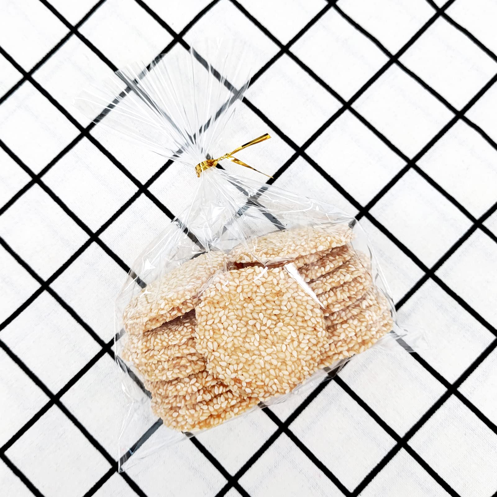 100PCS 6x8 Inches Clear Cellophane Bags with 4