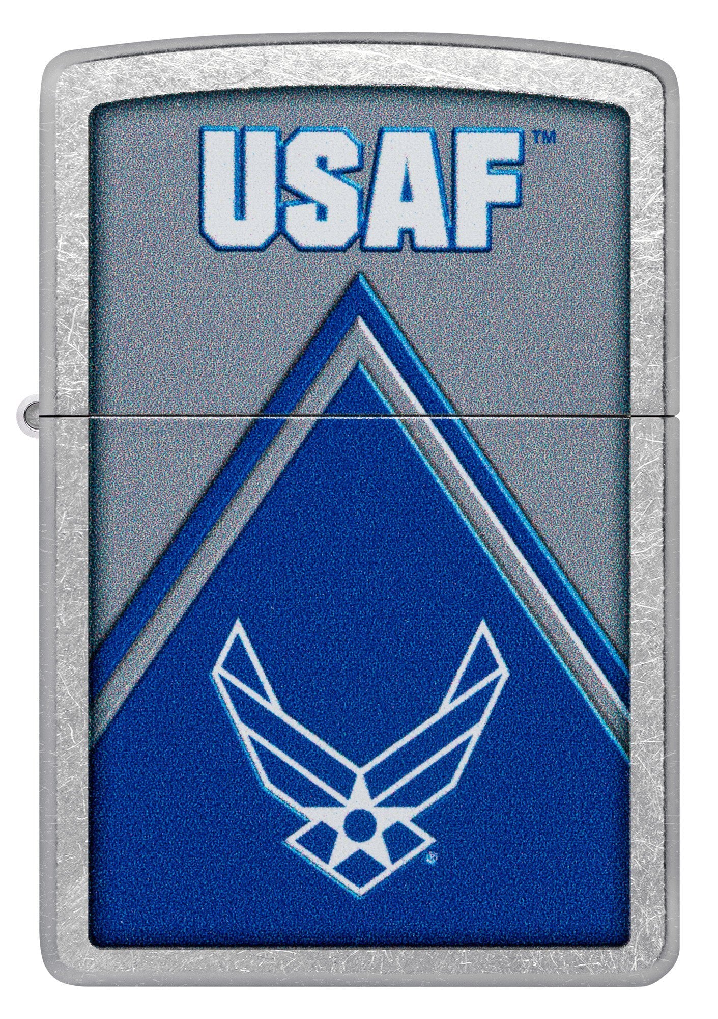 US Air Force Logo Chrome Zippo Lighter - Windproof Refillable Metal Lighter for Outdoor Camping, BBQ, Hiking & Everyday Carry (EDC)