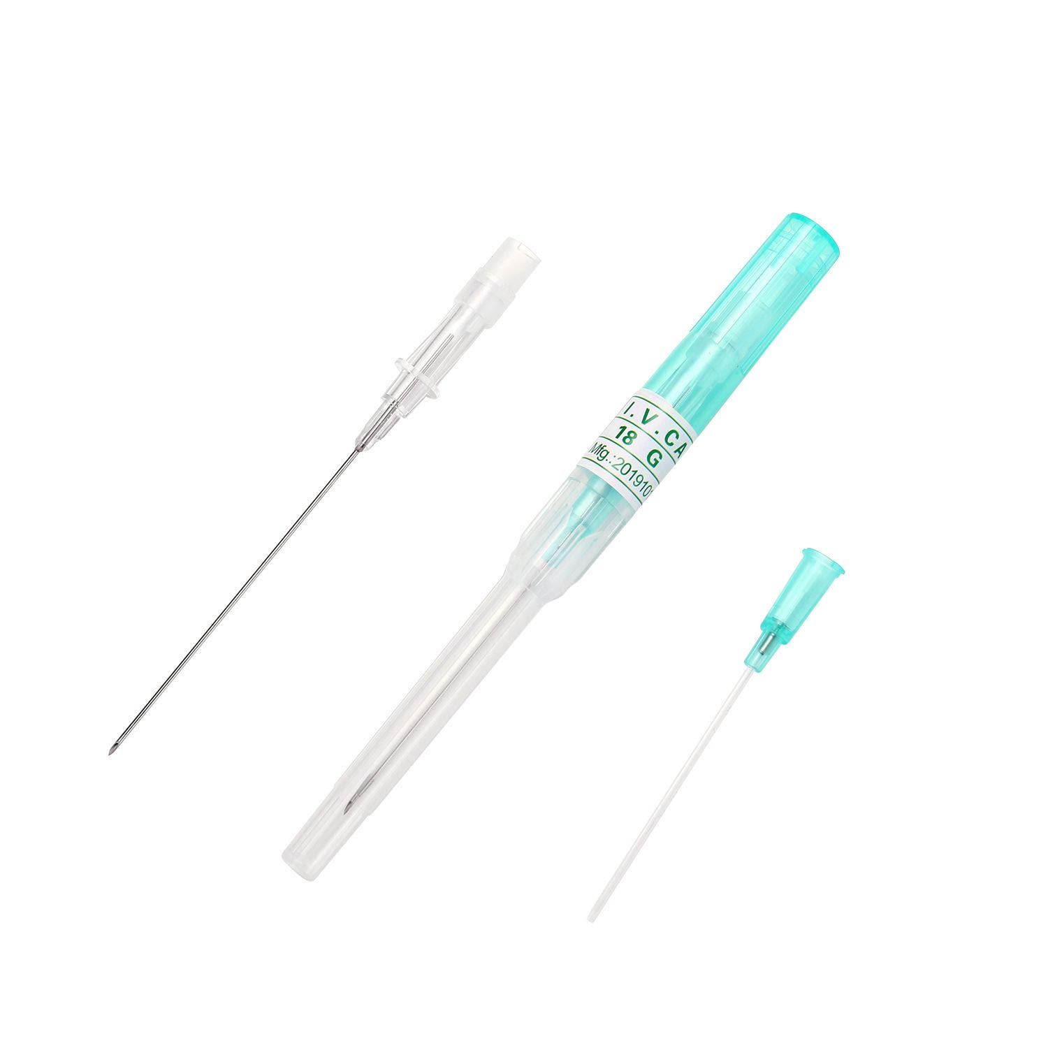 18G Catheter Piercing Needles - Box of 50pcs, IV Catheter Needles for IV Start Kit Supplies (Green) | Professional Medical Needles for IV Therapy, Blood Draw & Tattoo Procedures