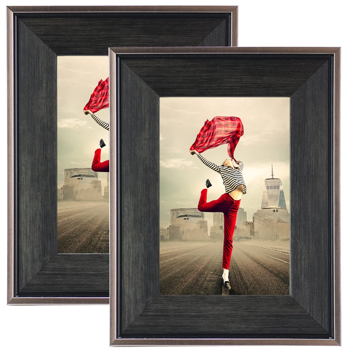 Vintage 4x6 Inch Black Picture Frame - Set of 2, Wall Mountable or Tabletop Display - Perfect for Home Decor, Office, Gallery Wall & Gift Giving