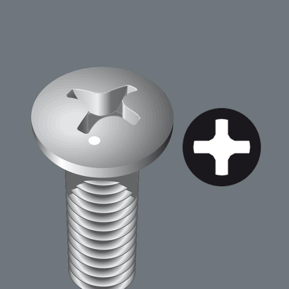 Wera 032023 Kraftform Plus PH3 Stainless Steel Phillips Screwdriver - Professional Precision Screwdriver for Electronics, Appliances, and DIY Projects - Perfect for Home Repair, Workshop, and Industrial Use