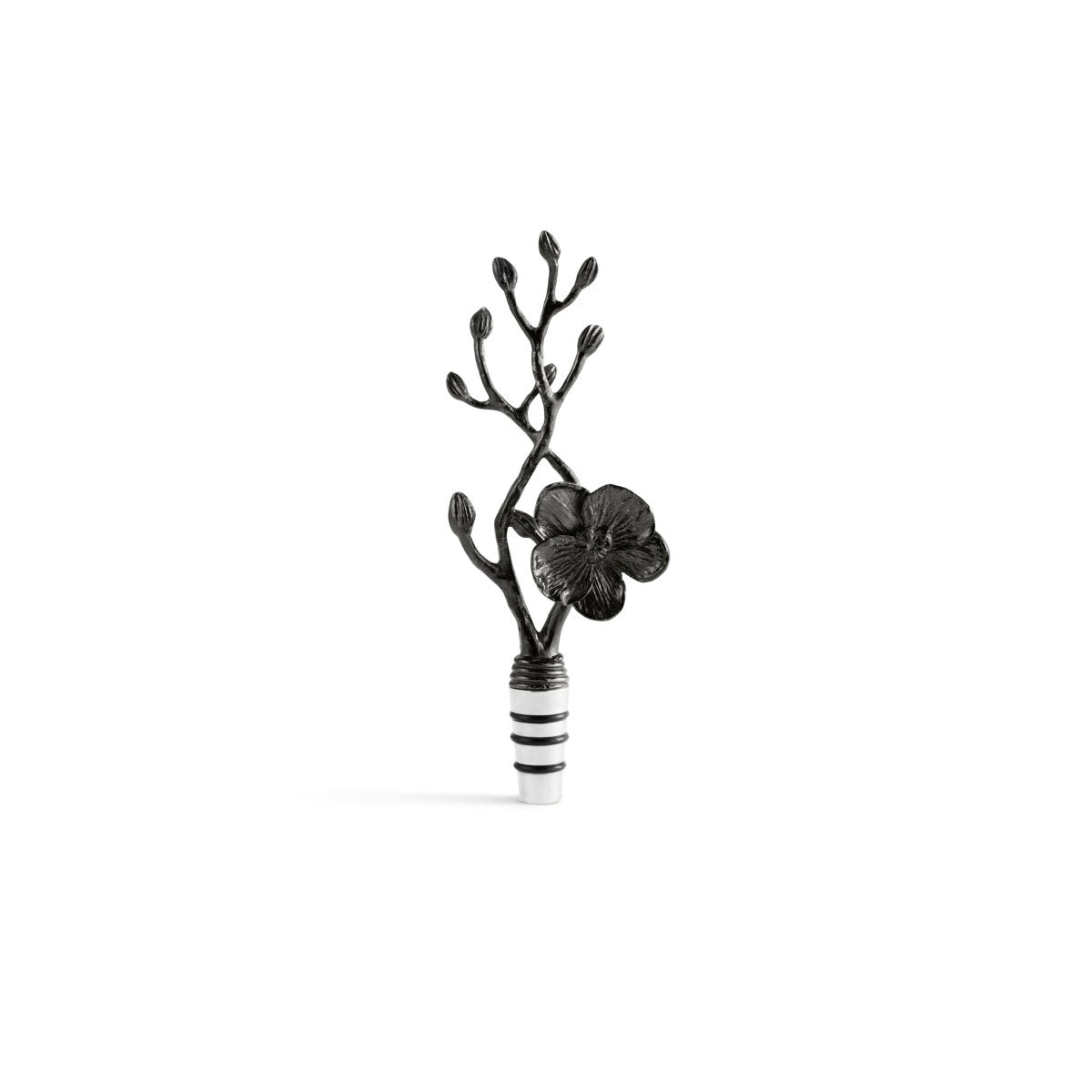 Premium Black Orchid Wine Stopper - Elegant Glass Wine Bottle Sealer for Preserving Freshness - Perfect for Parties, Gifts & Home Bars