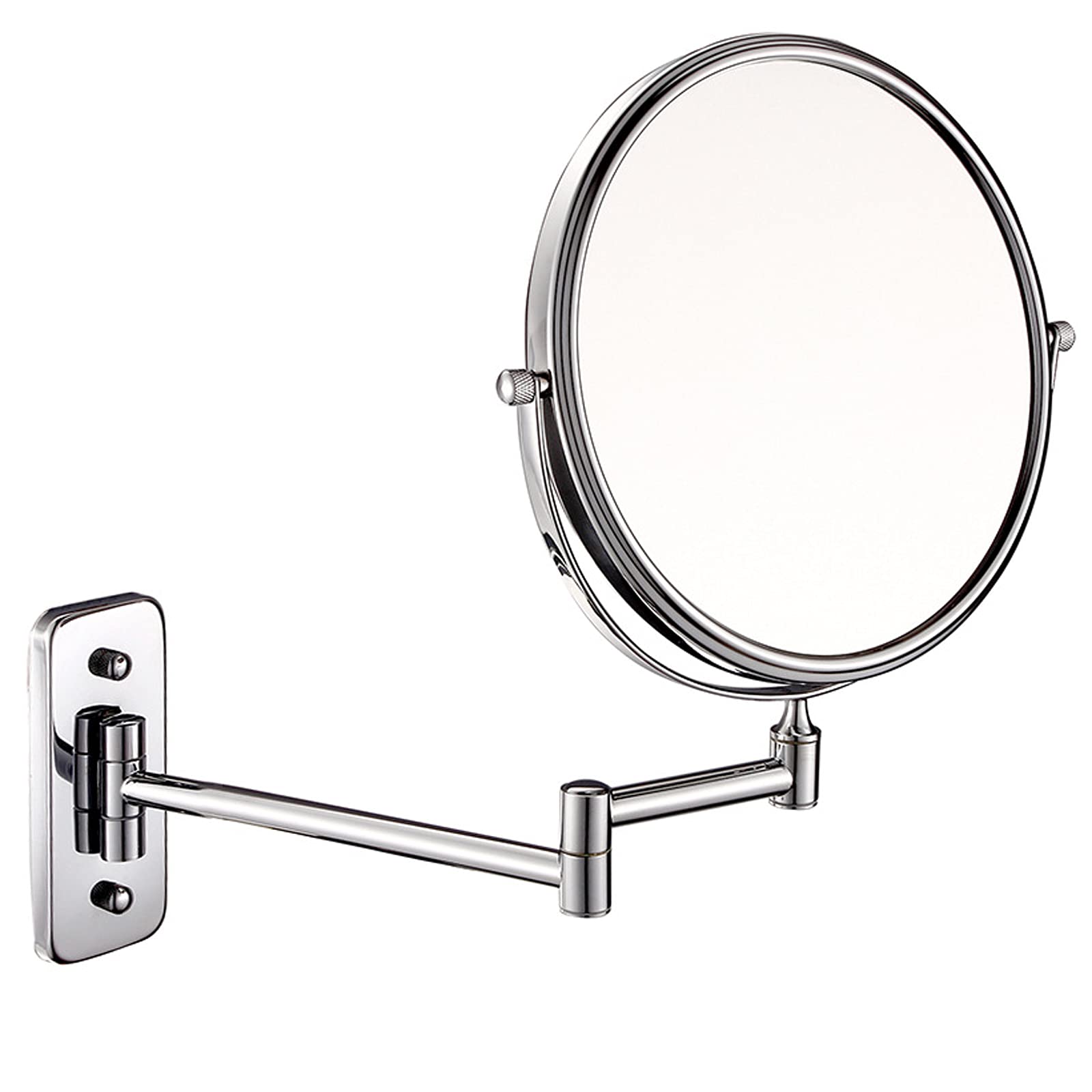 XYXH LED Makeup Mirror with Lights - 360° Rotating Double-Sided Vanity Mirror, Wall Mounted or Tabletop, Adjustable Brightness for Bedroom, Bathroom, Hotel (Perfect for Makeup Application, Skincare Routine & Travel)